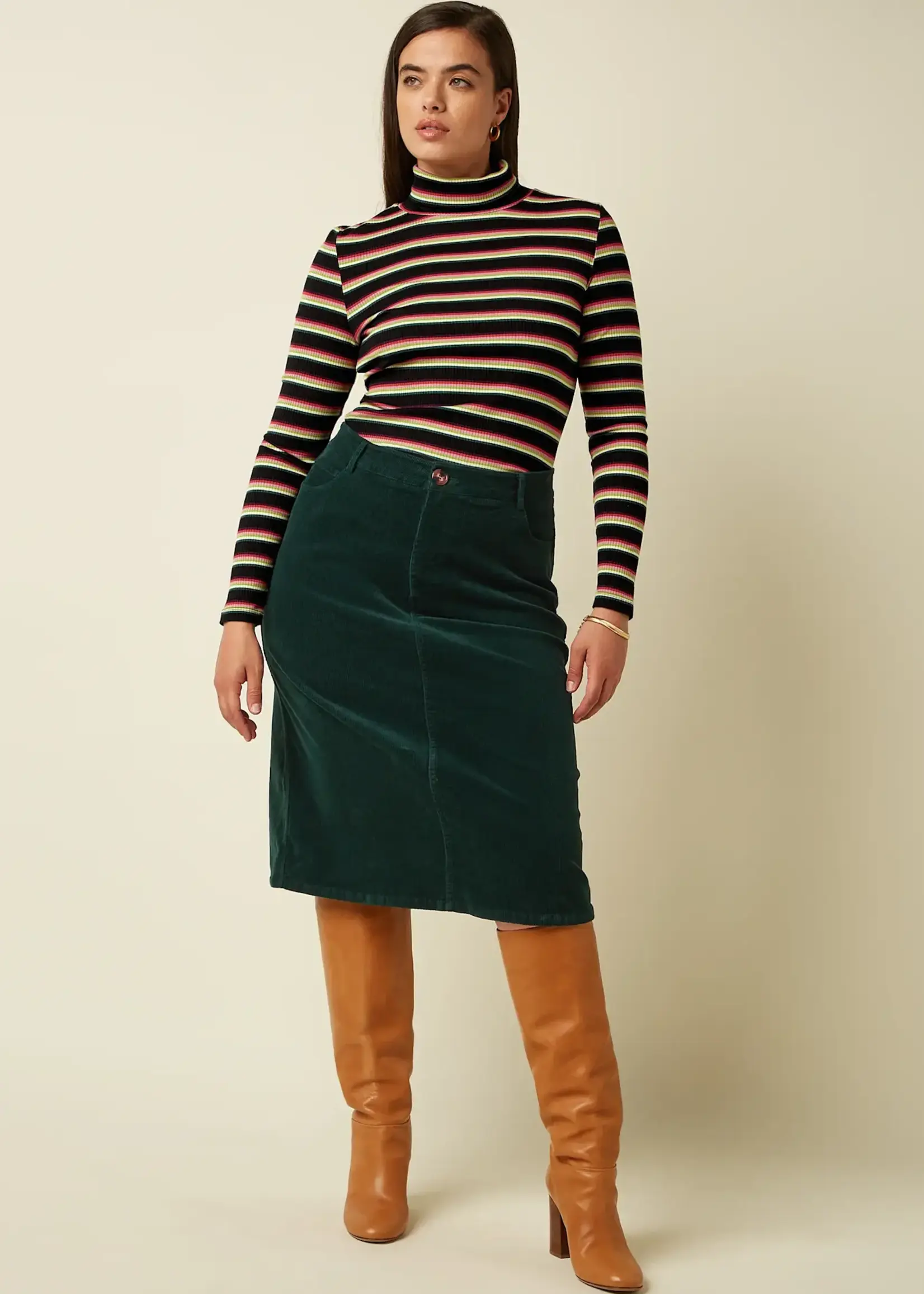 KING LOUIE KING LOUIE ROLLNECK TOP LOTTIE STRIPE IMPERIAL PURPLE