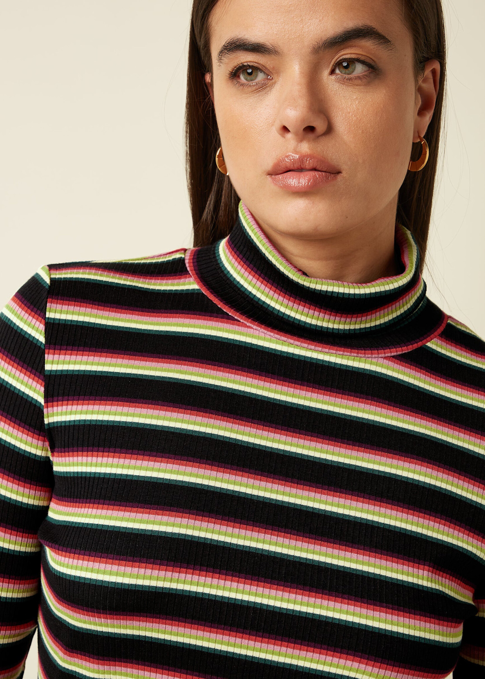 KING LOUIE KING LOUIE ROLLNECK TOP LOTTIE STRIPE IMPERIAL PURPLE