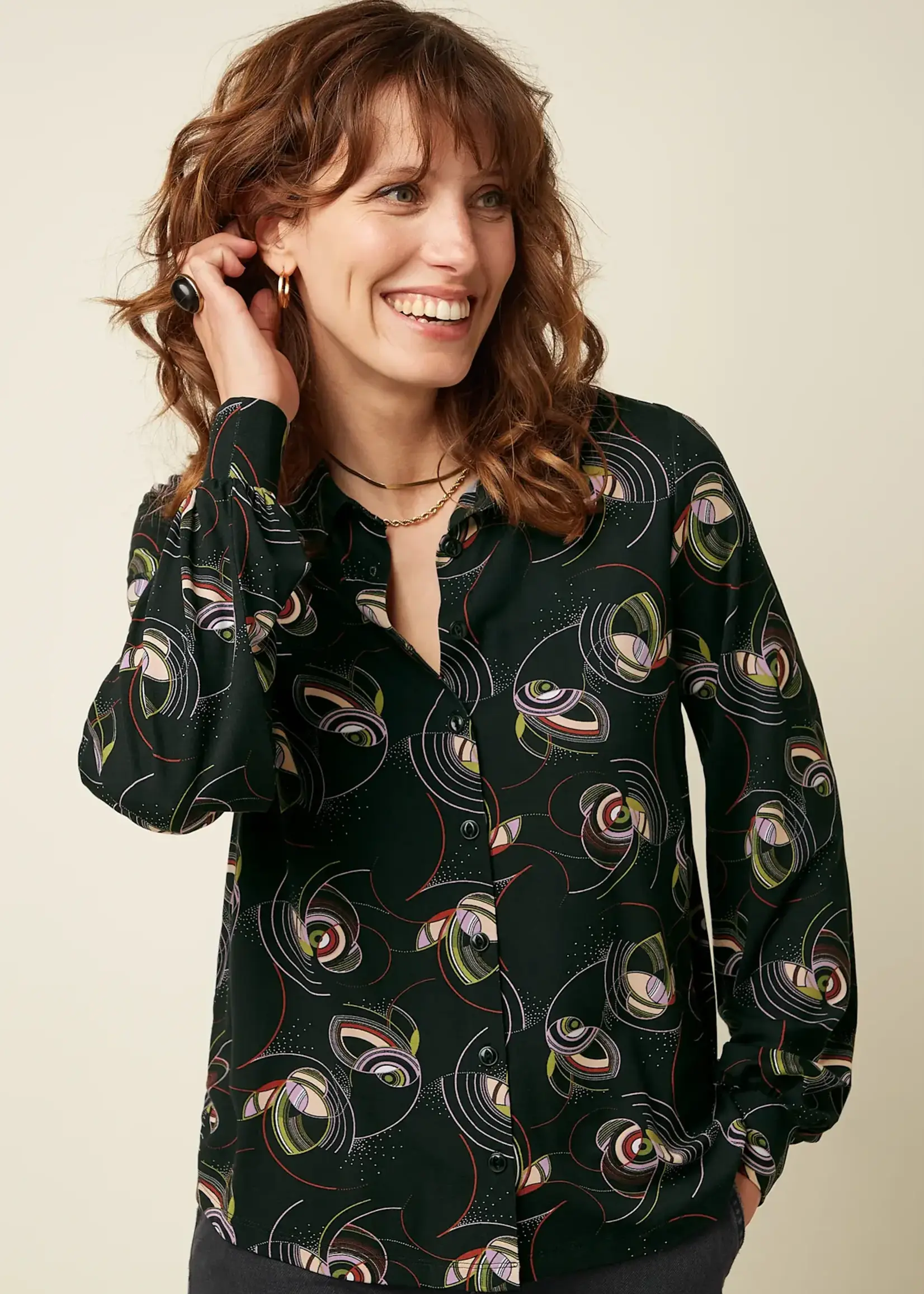 KING LOUIE KING LOUIE MAISIE BLOUSE DOLLY BLACK