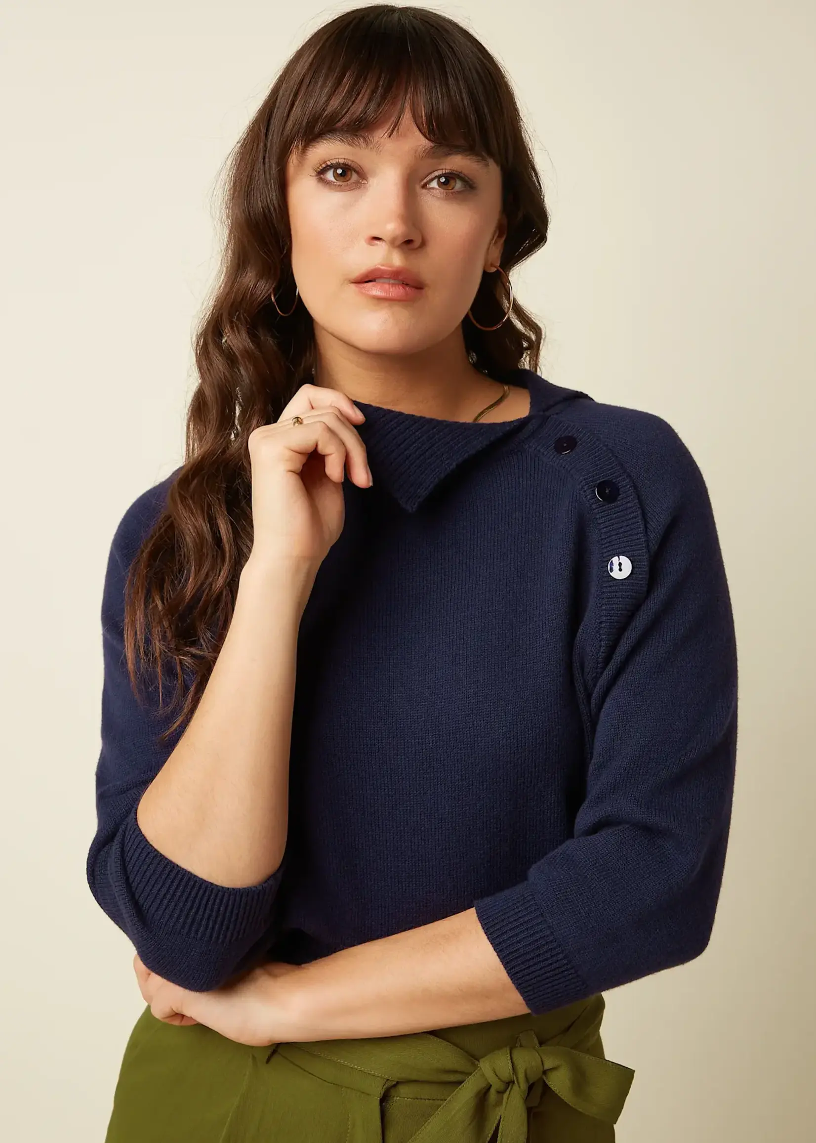 KING LOUIE KING LOUIE ZIRA KNIT TOP BONHEUR EVENING BLUE