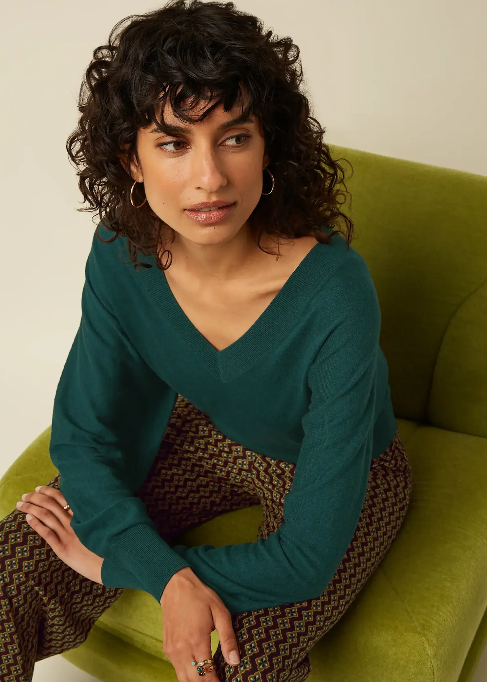 KING LOUIE KING LOUIE MAUVE V TOP COCOON PINE GREEN