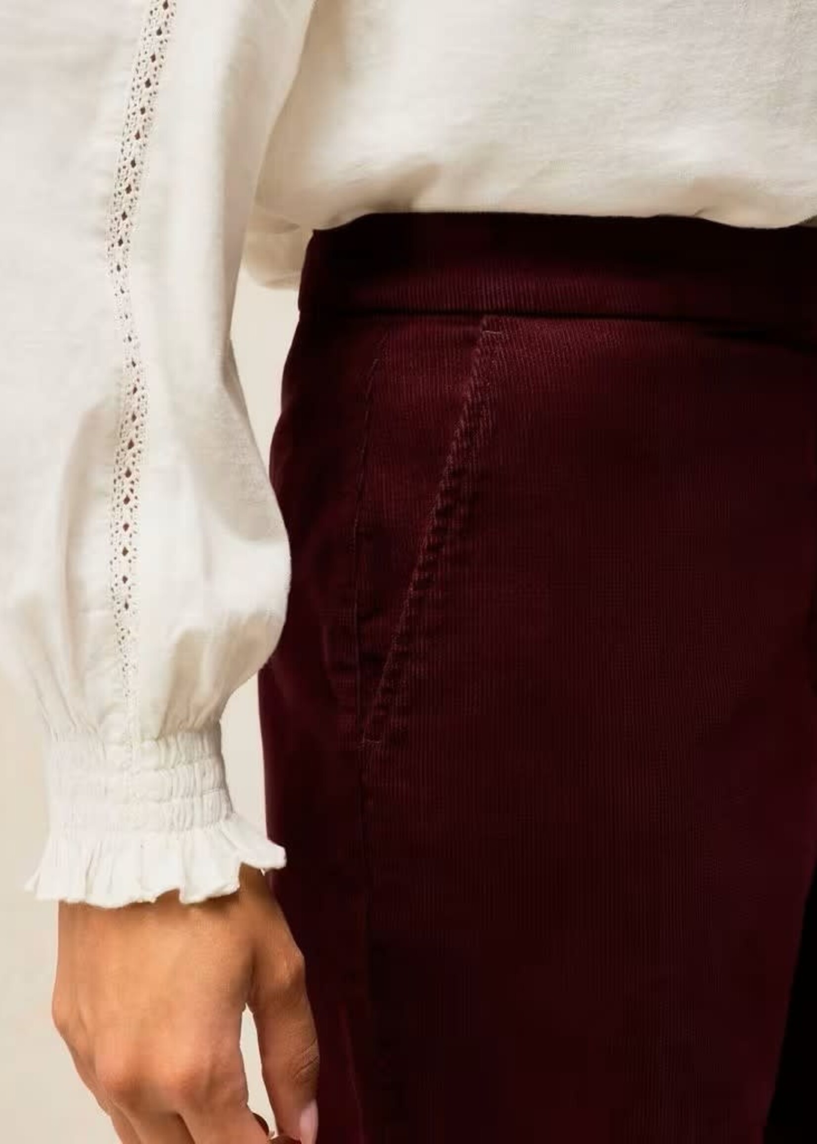 WHITE STUFF WHITE STUFF ILLY CORD CROP TROUSER PLUM