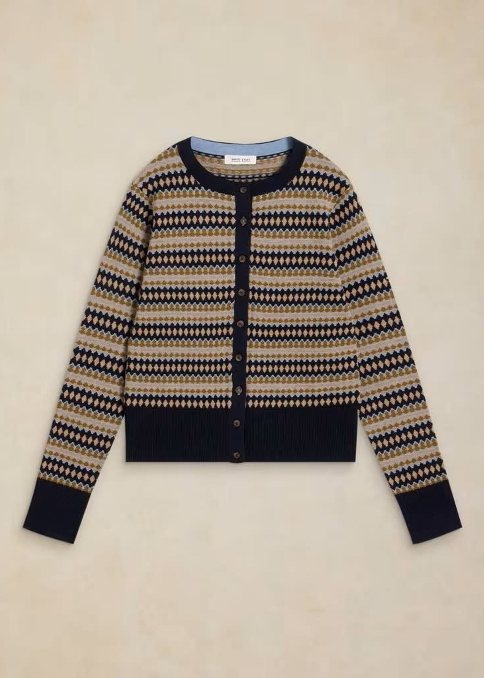 WHITE STUFF WHITE STUFF LOIS FAIRISLE CARDIGAN NAVY MULTI