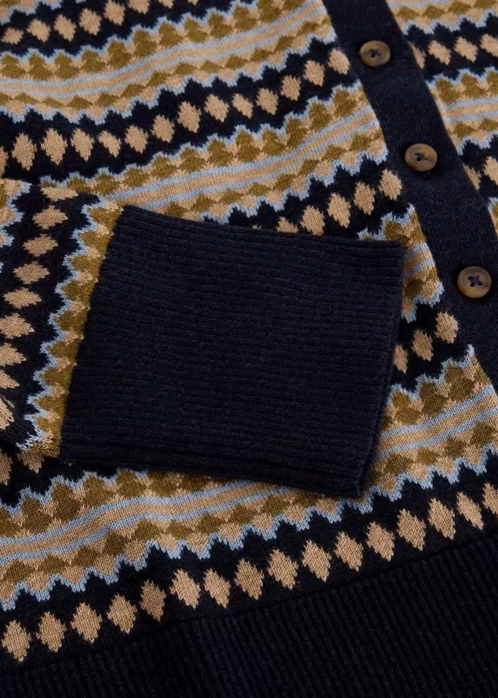 WHITE STUFF WHITE STUFF LOIS FAIRISLE CARDIGAN NAVY MULTI