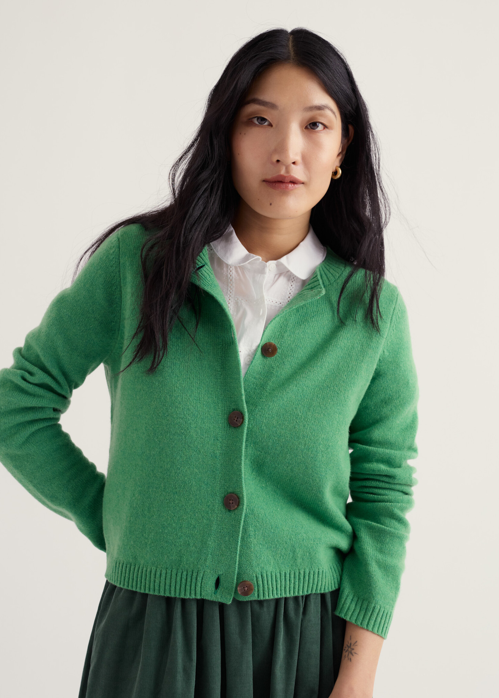 SEASALT CORNWALL SEASALT TERN TIDE CARDIGAN PEA POD