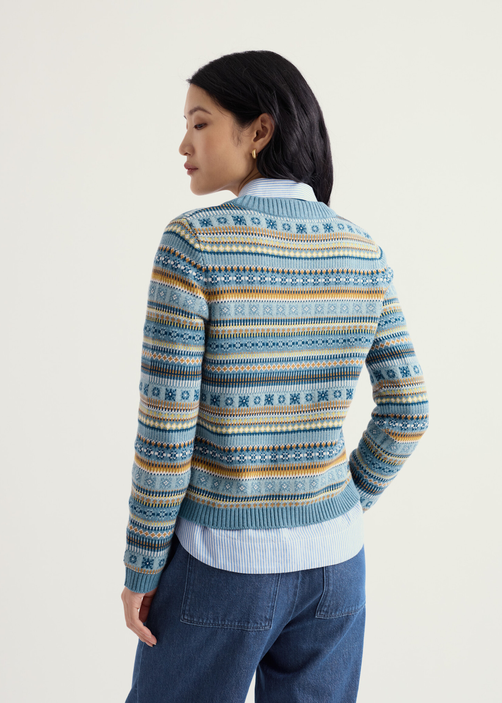 SEASALT CORNWALL SEASALT COVE COTTAGE CARDIGAN CARVED RELIEF CADET MULTI