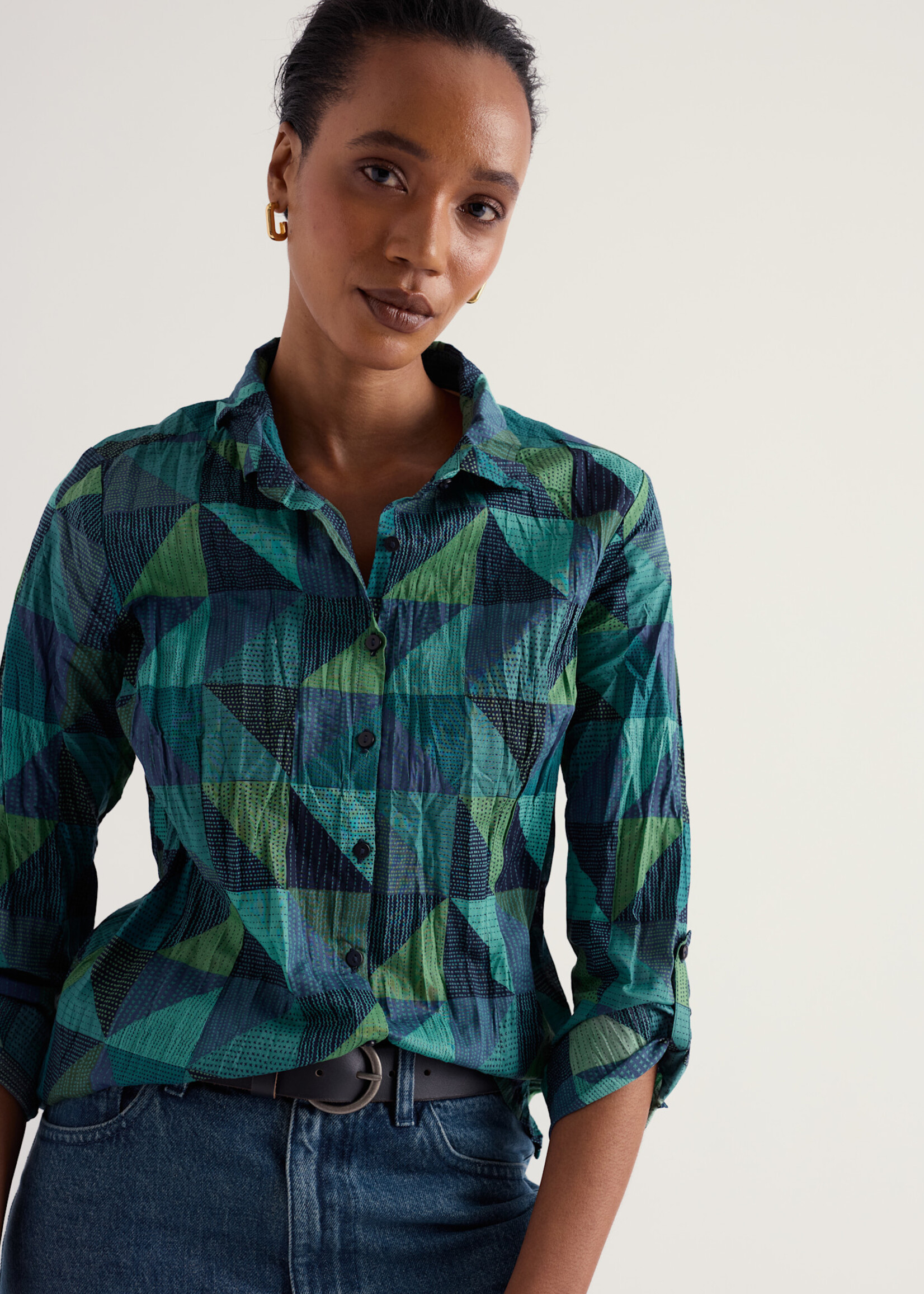 SEASALT CORNWALL SEASALT LARISSA SHIRT BLANKET GEO ESTUARY