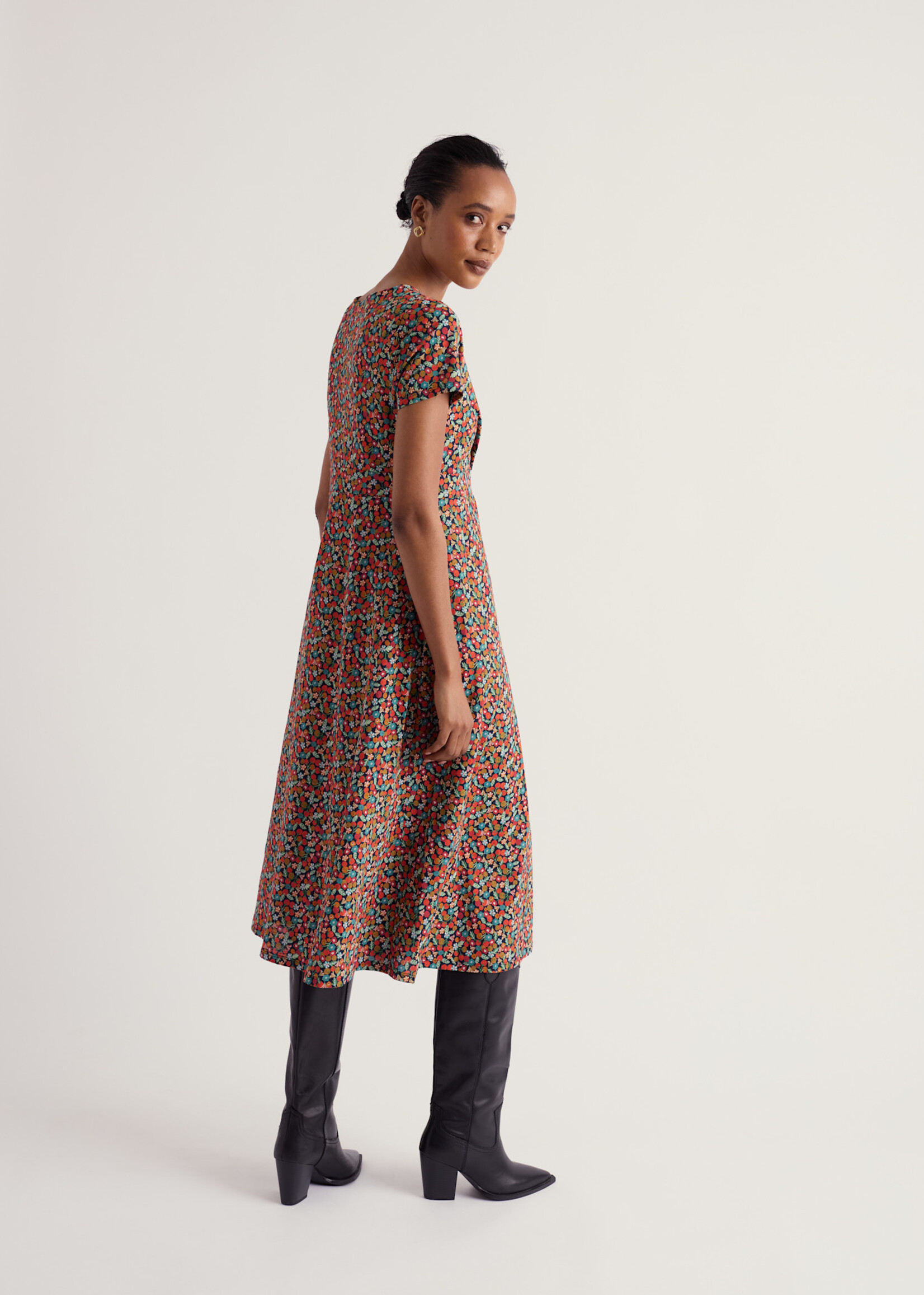 SEASALT CORNWALL SEASALT CHAPELLE DRESS TOMATO BLOOMS MARITIME