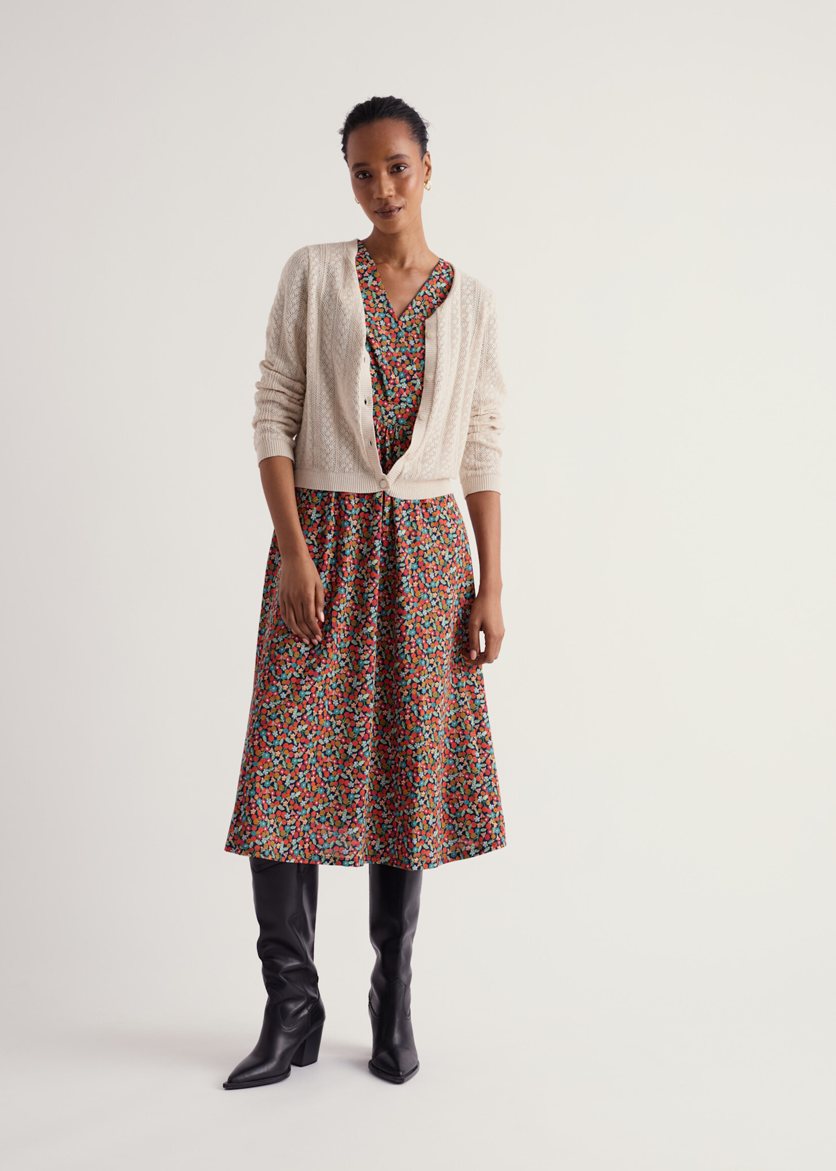SEASALT CORNWALL SEASALT CHAPELLE DRESS TOMATO BLOOMS MARITIME
