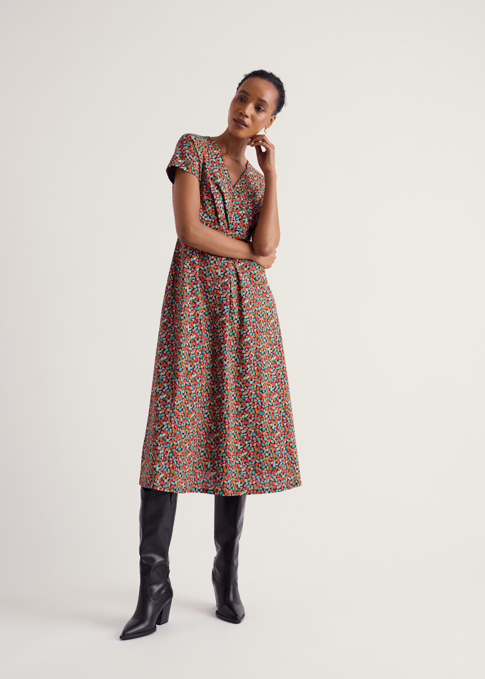 SEASALT CORNWALL SEASALT CHAPELLE DRESS TOMATO BLOOMS MARITIME