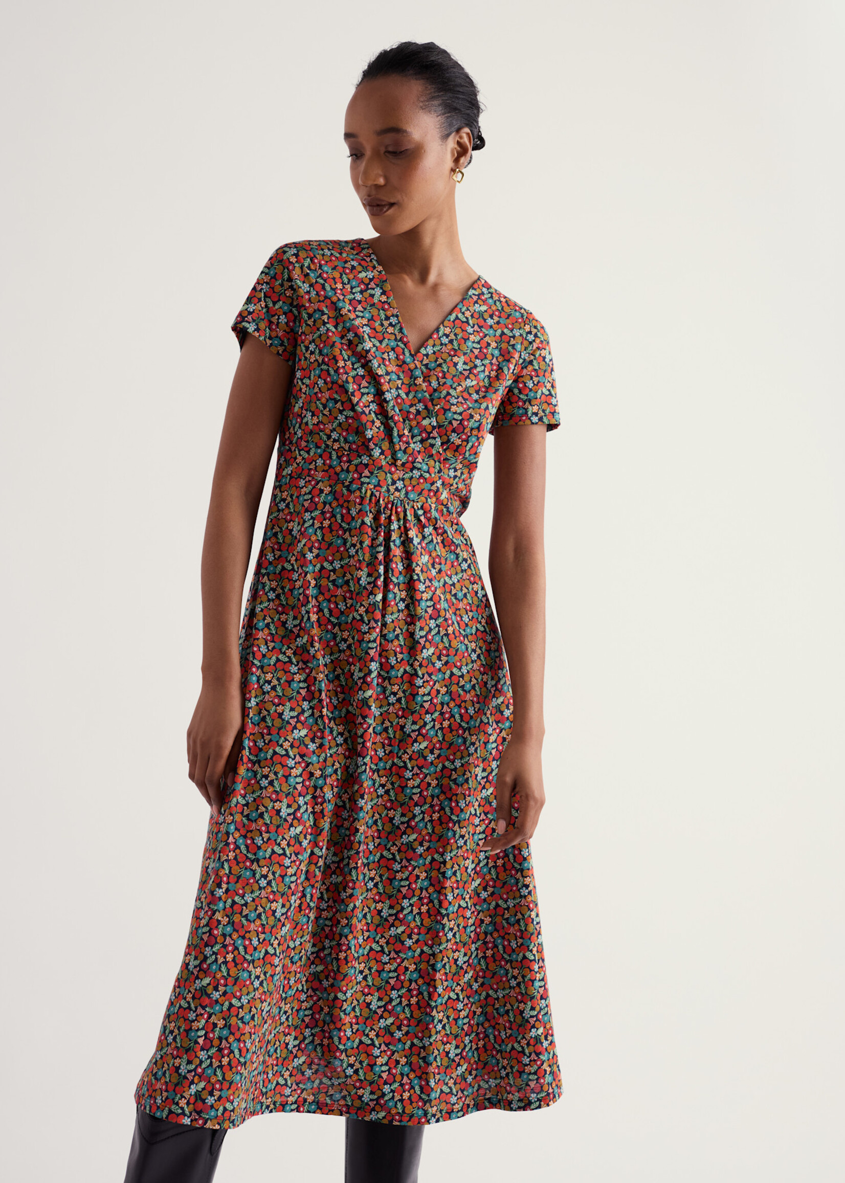 SEASALT CORNWALL SEASALT CHAPELLE DRESS TOMATO BLOOMS MARITIME