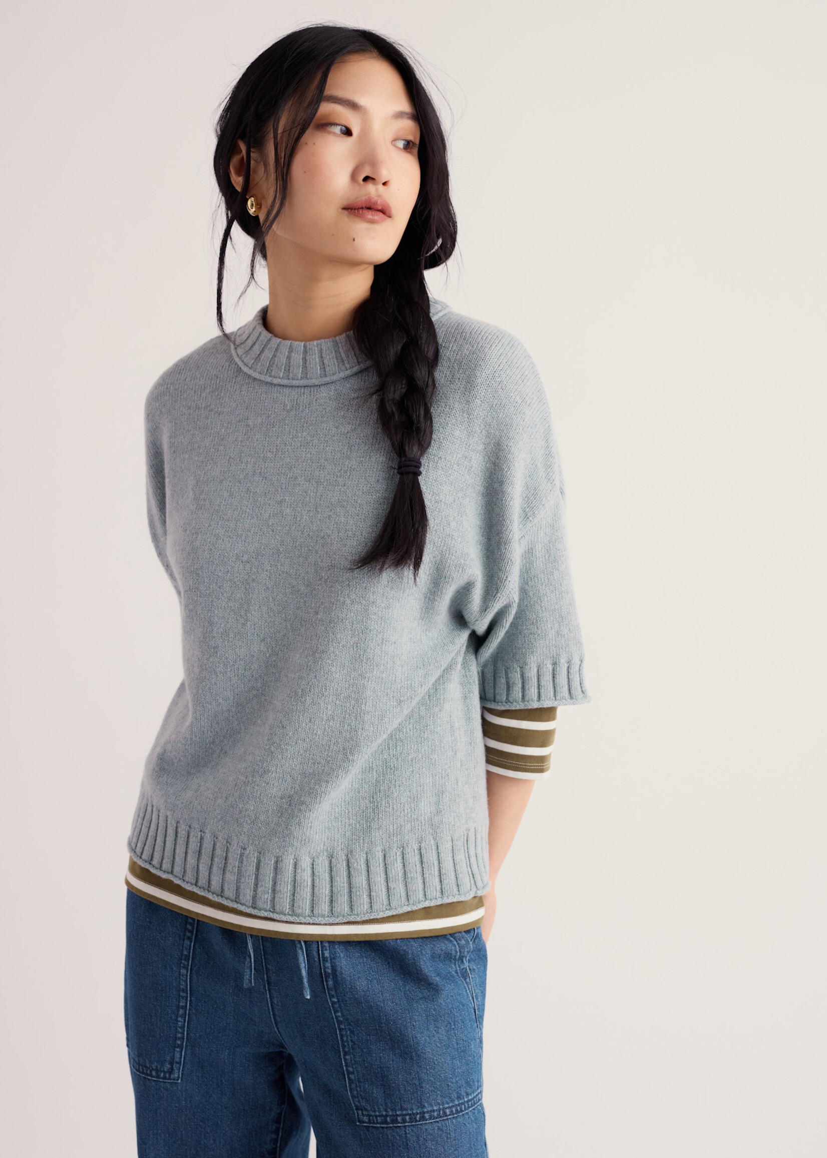 SEASALT CORNWALL SEASALT FISTRAL JUMPER LIMPET