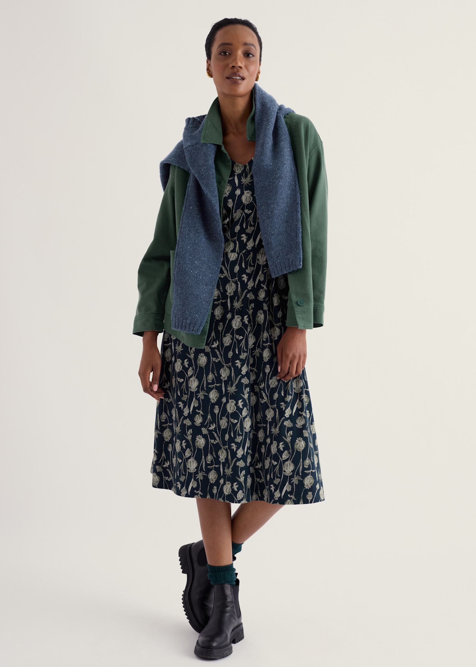 SEASALT CORNWALL SEASALT 3/4 PIER VIEW DRESS LINE SEEDPODS MARITIME