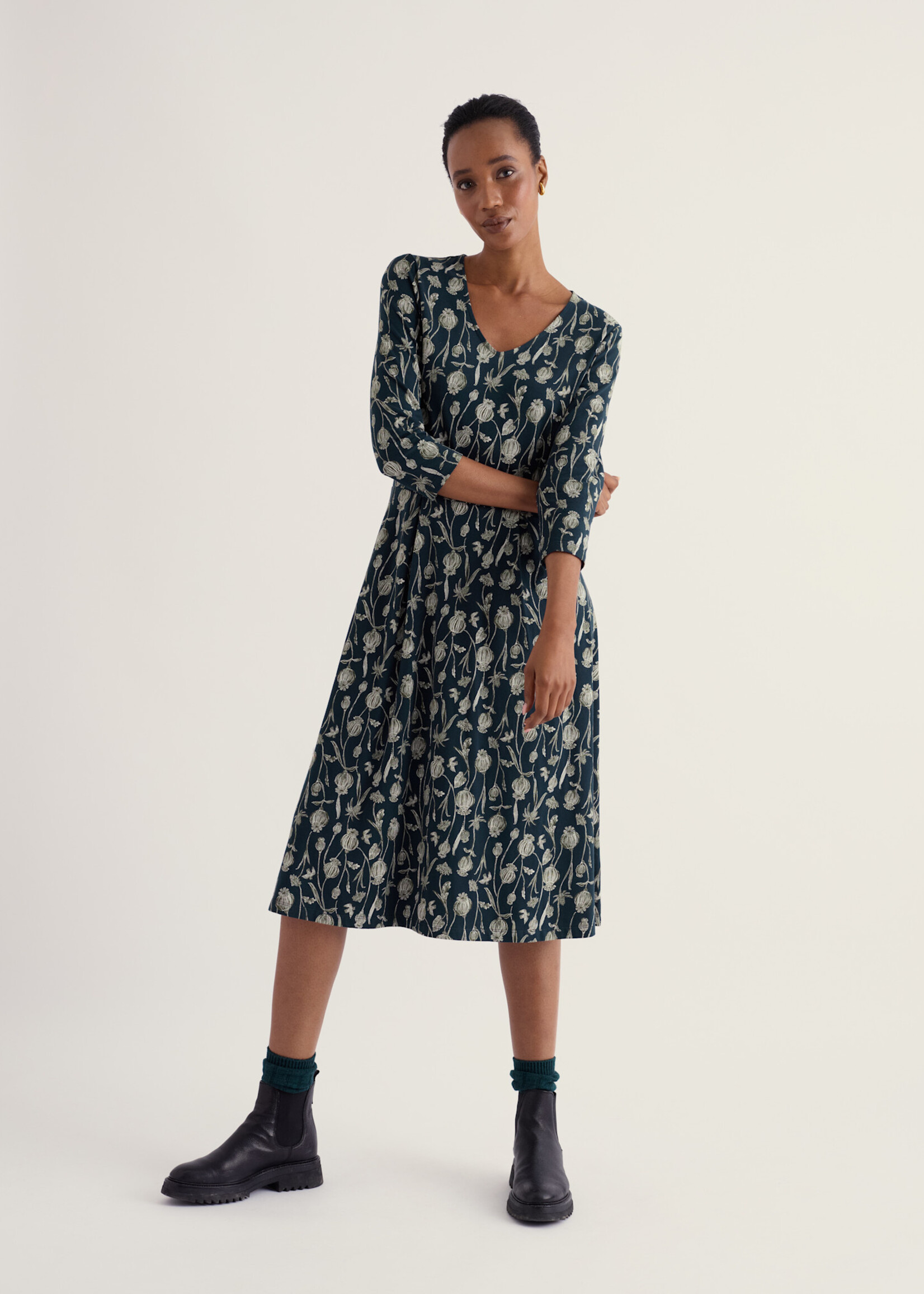 SEASALT CORNWALL SEASALT 3/4 PIER VIEW DRESS LINE SEEDPODS MARITIME