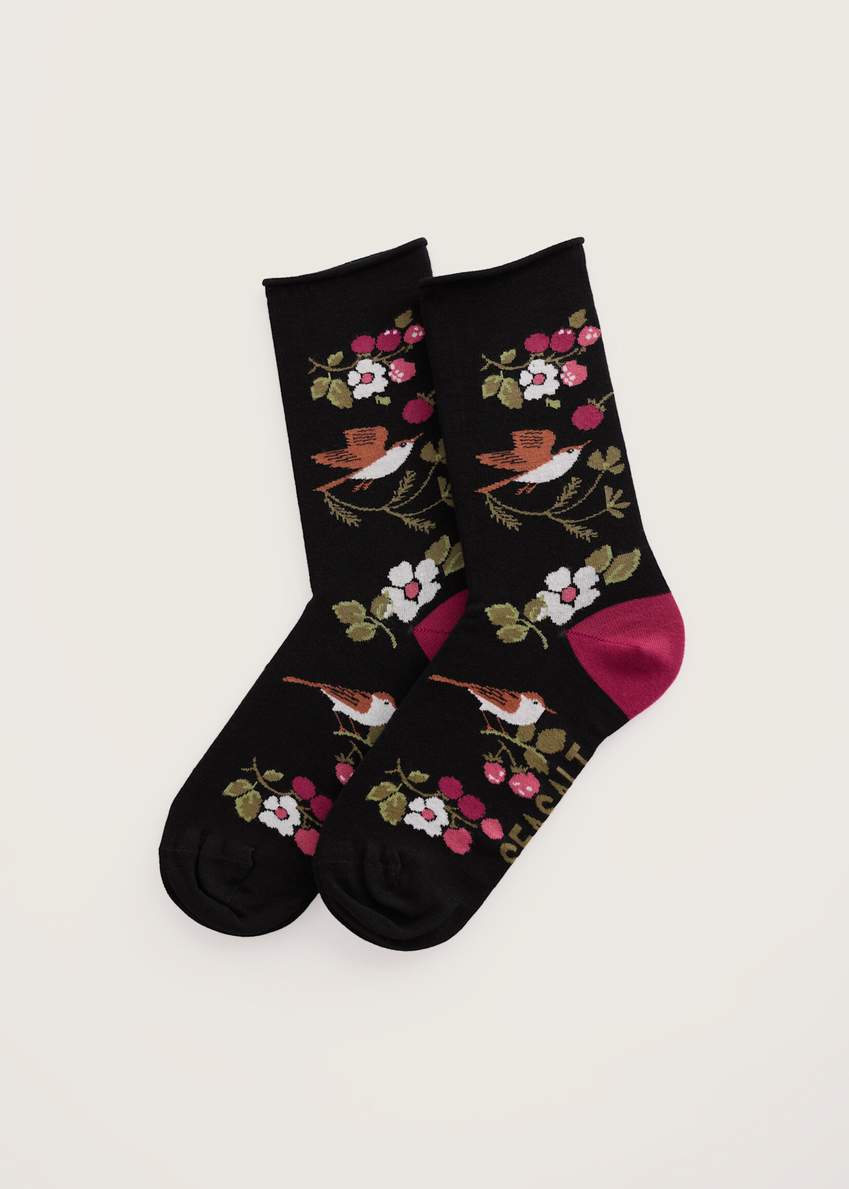 SEASALT CORNWALL SEASALT WOMEN'S BAMBOO ARTY SOCKS SWEET NIGHTINGALE ONYX