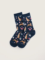 SEASALT CORNWALL SEASALT WOMEN'S BAMBOO ARTY SOCKS HARES LEAP MARITIME