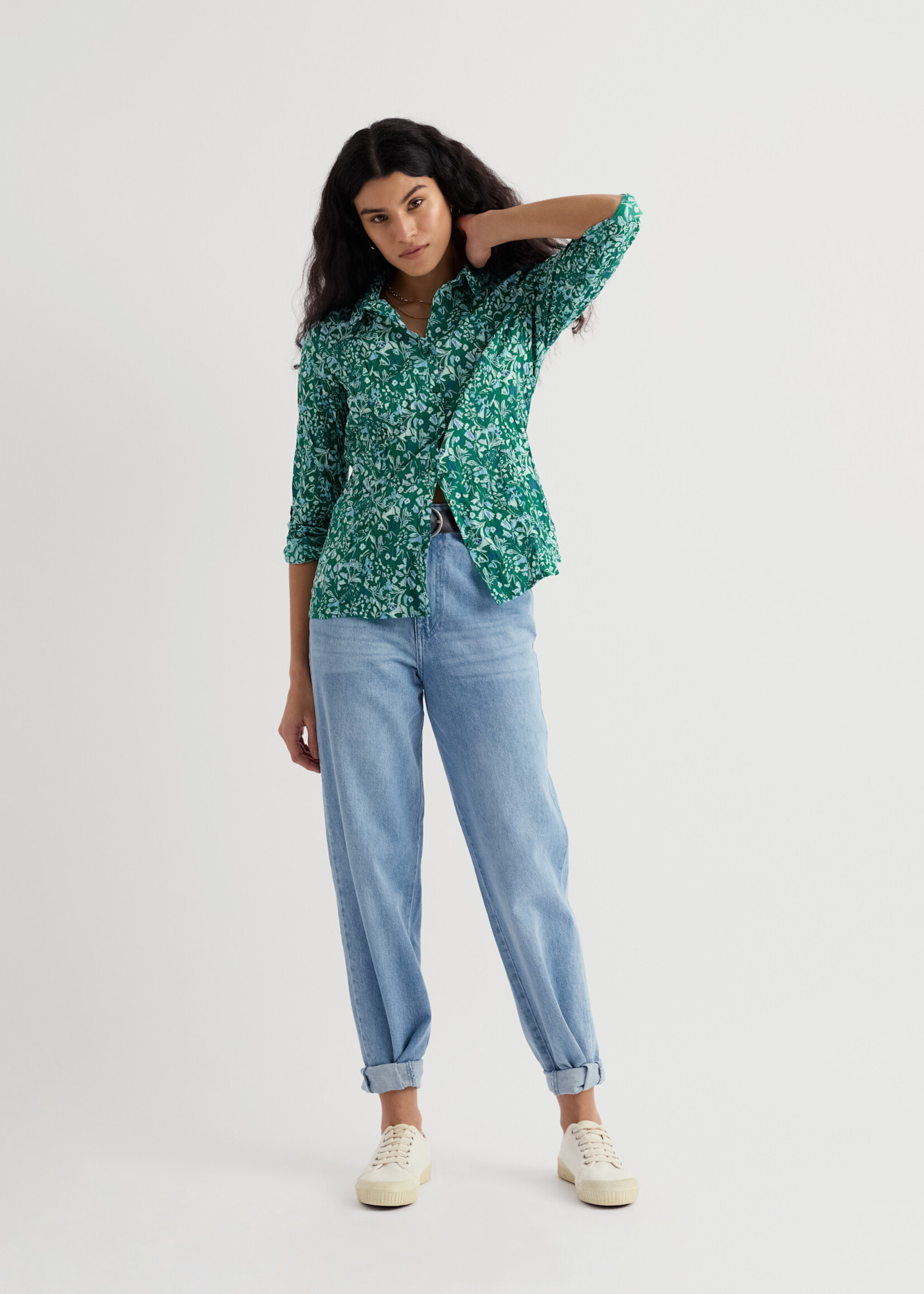 SEASALT CORNWALL SEASALT LARISSA SHIRT WOODLAND FLORAL DARK STEM