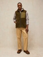 WHITE STUFF WHITE STUFF BORG ZIP THROUGHT GILET KHAKI GREEN