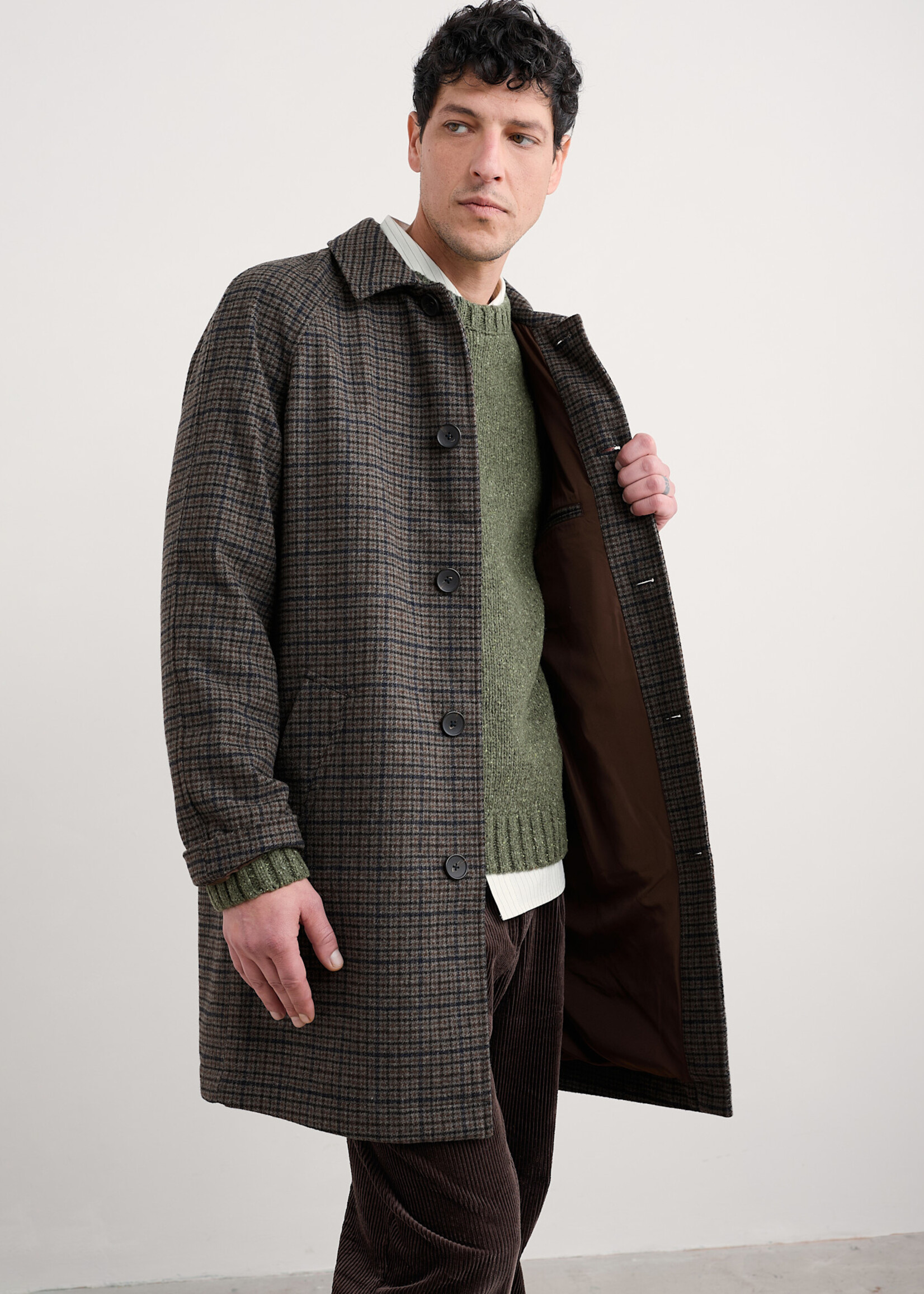 SEASALT CORNWALL SEASALT MEN'S ROSKORWELL CHECK COAT CADAN PEPPER