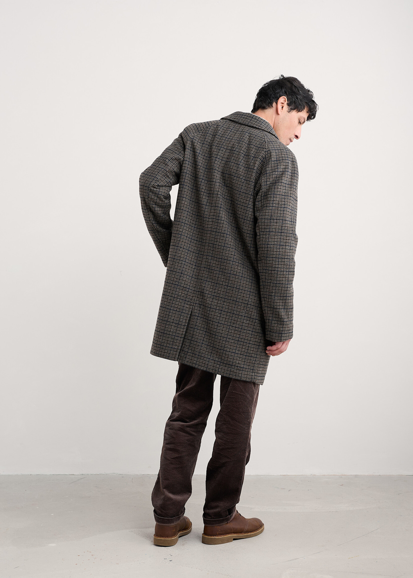 SEASALT CORNWALL SEASALT MEN'S ROSKORWELL CHECK COAT CADAN PEPPER