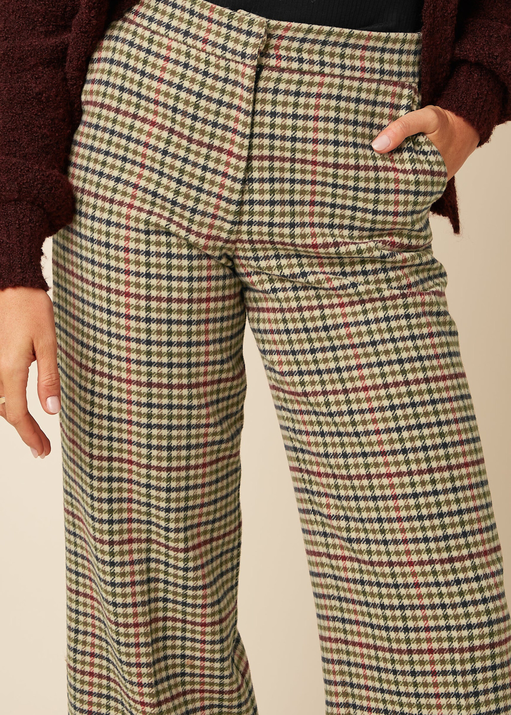 KING LOUIE KING LOUIE FREDERICA PANTS BASSO CHECK MARZIPAN