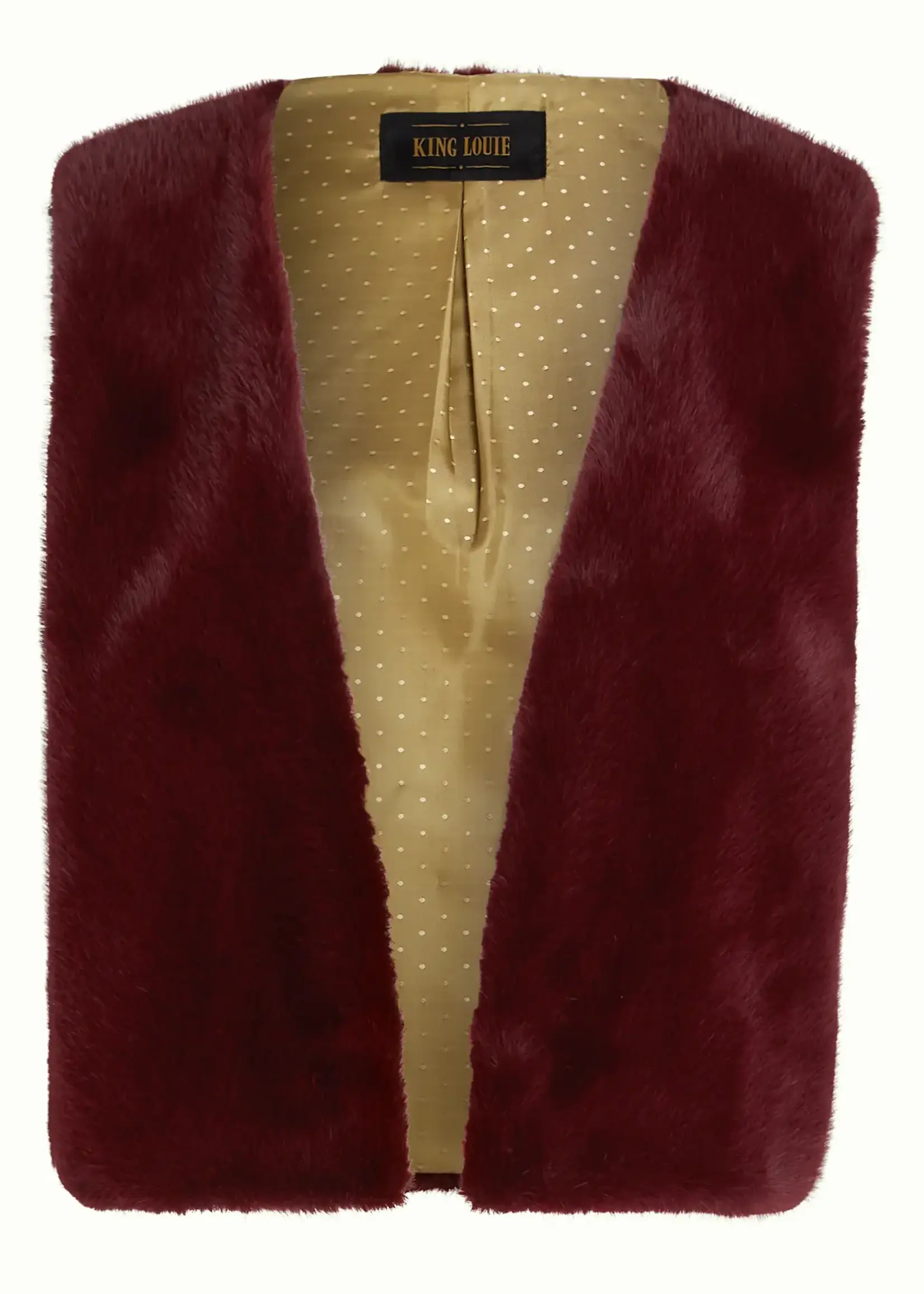 KING LOUIE KING LOUIE VIVA GILET SILVER FUR PORTO RED