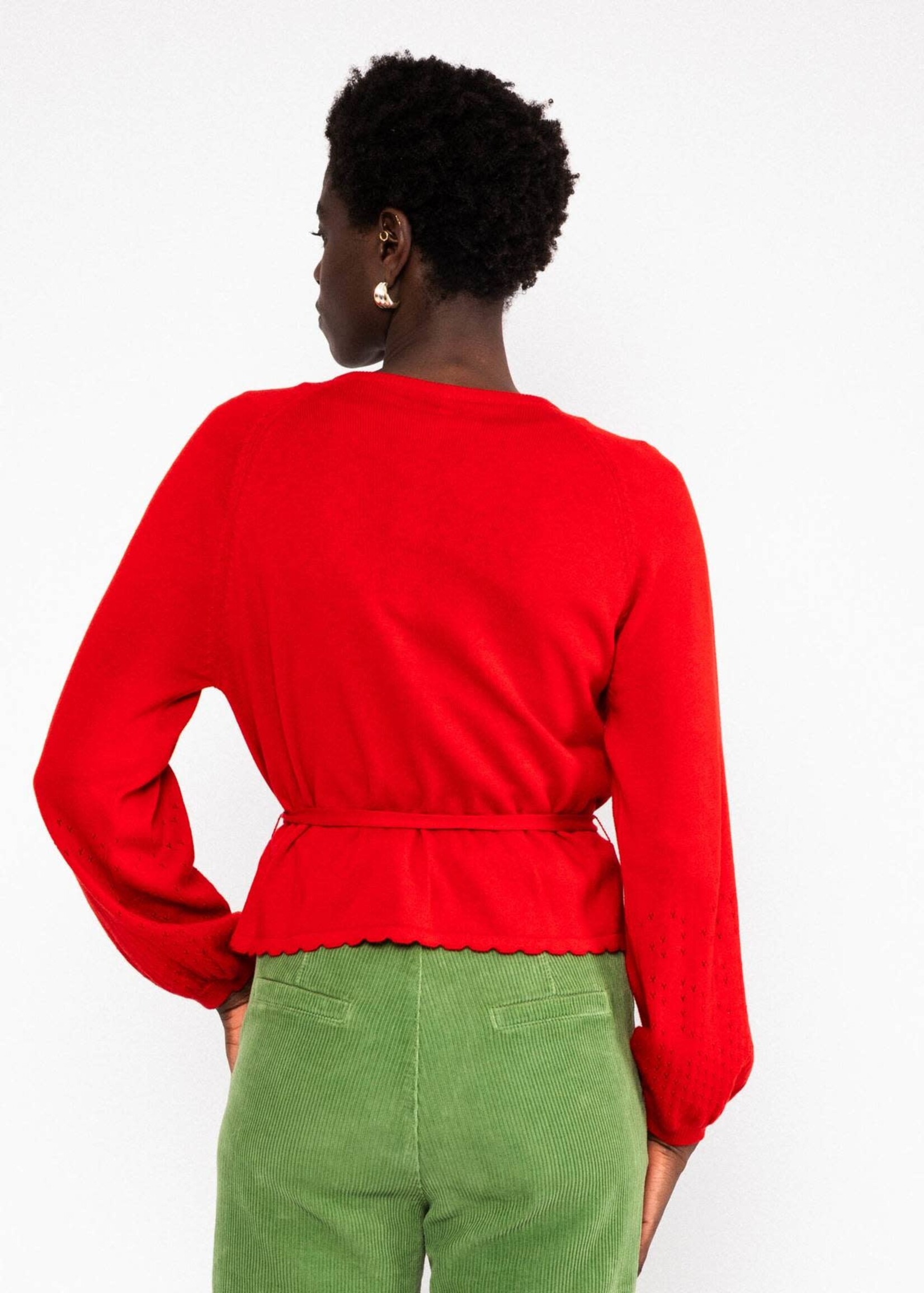 BLUTSGESCHWISTER BLUTSGESCHWISTER CARDIGAN TENDER THOUGHTS ROSY RED DREAM KNIT