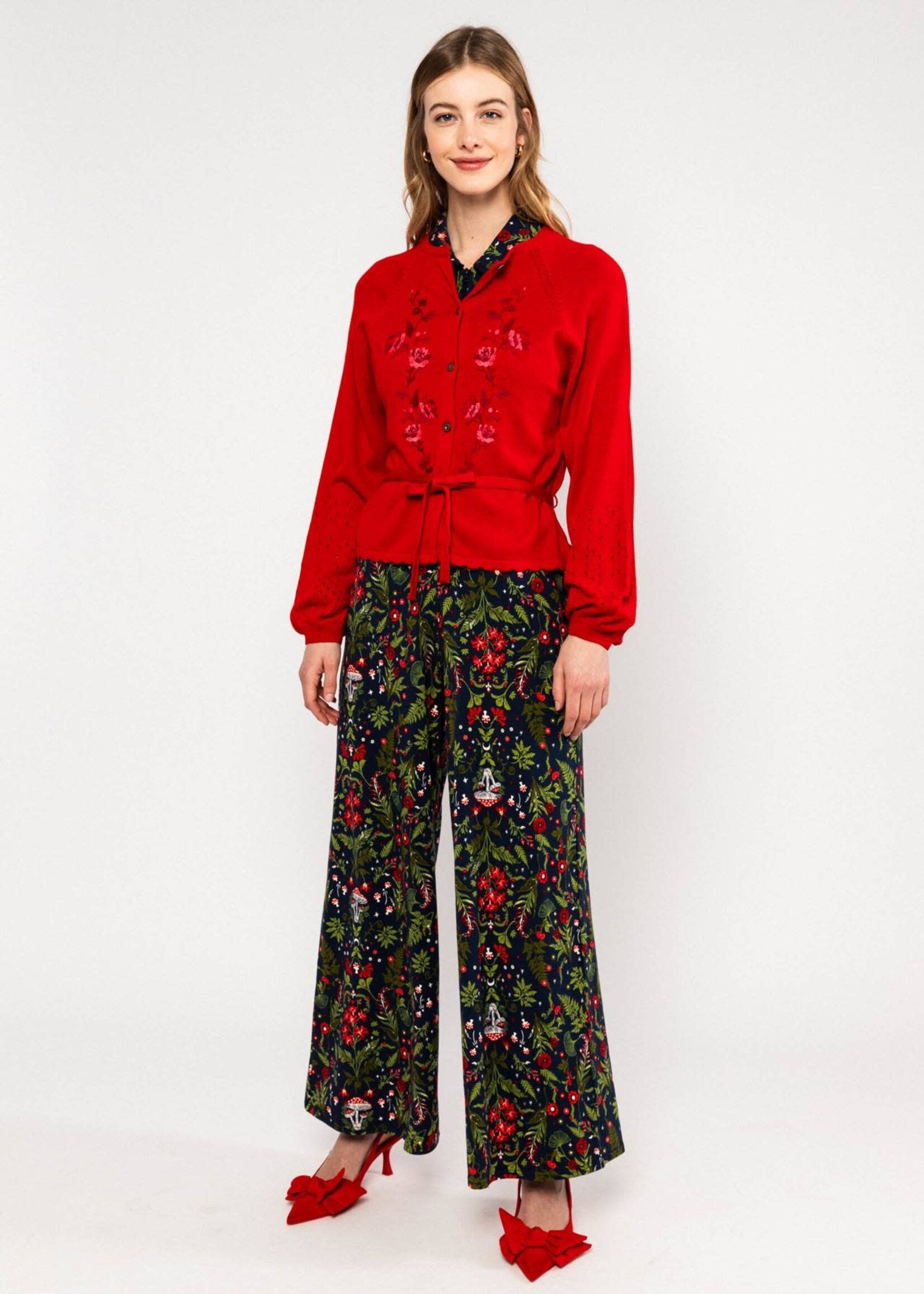 BLUTSGESCHWISTER BLUTSGESCHWISTER CARDIGAN TENDER THOUGHTS ROSY RED DREAM KNIT