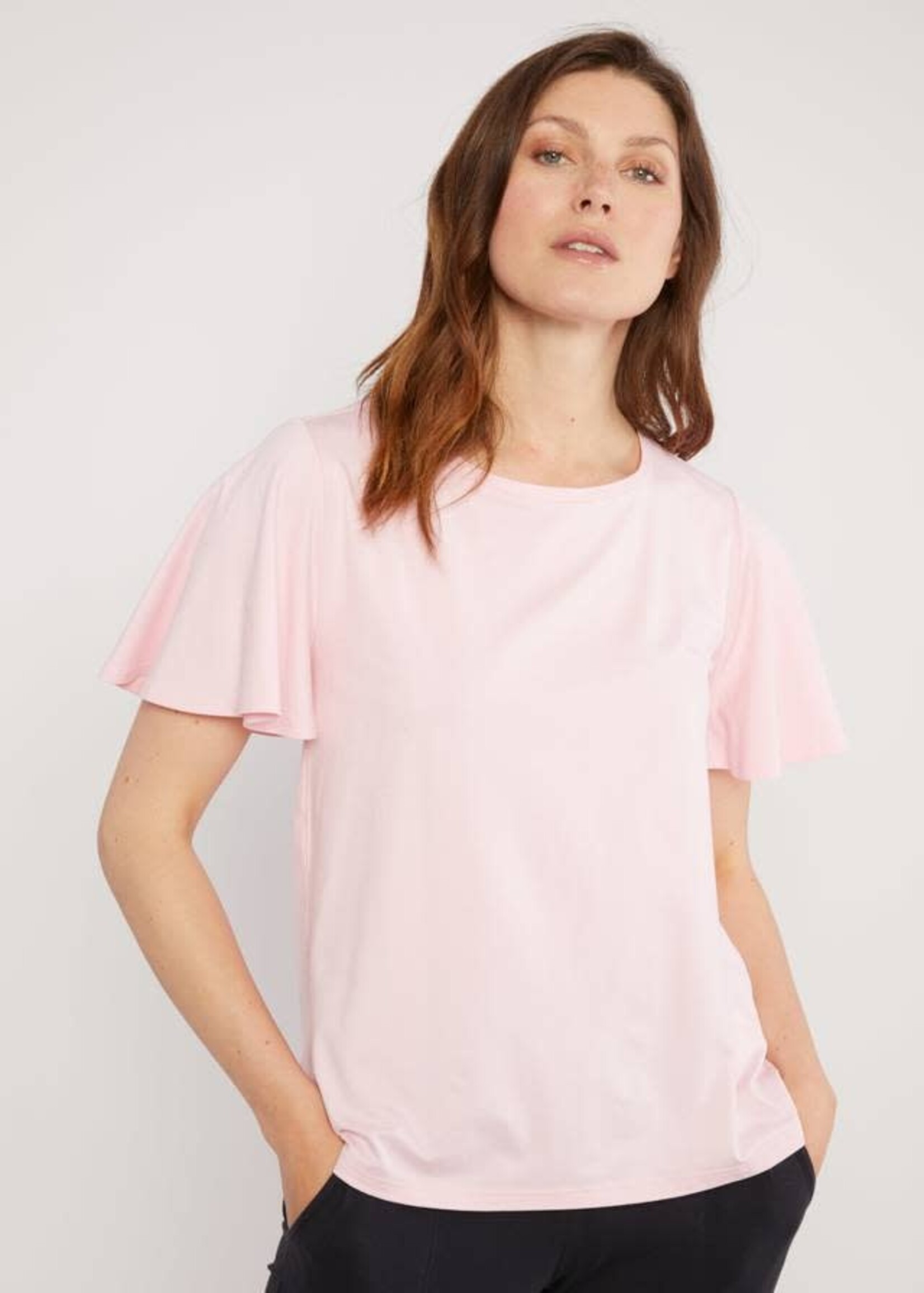 BLUTSGESCHWISTER BLUTSGESCHWISTER TOP BELLA FARFALLA CREW BAY PINK