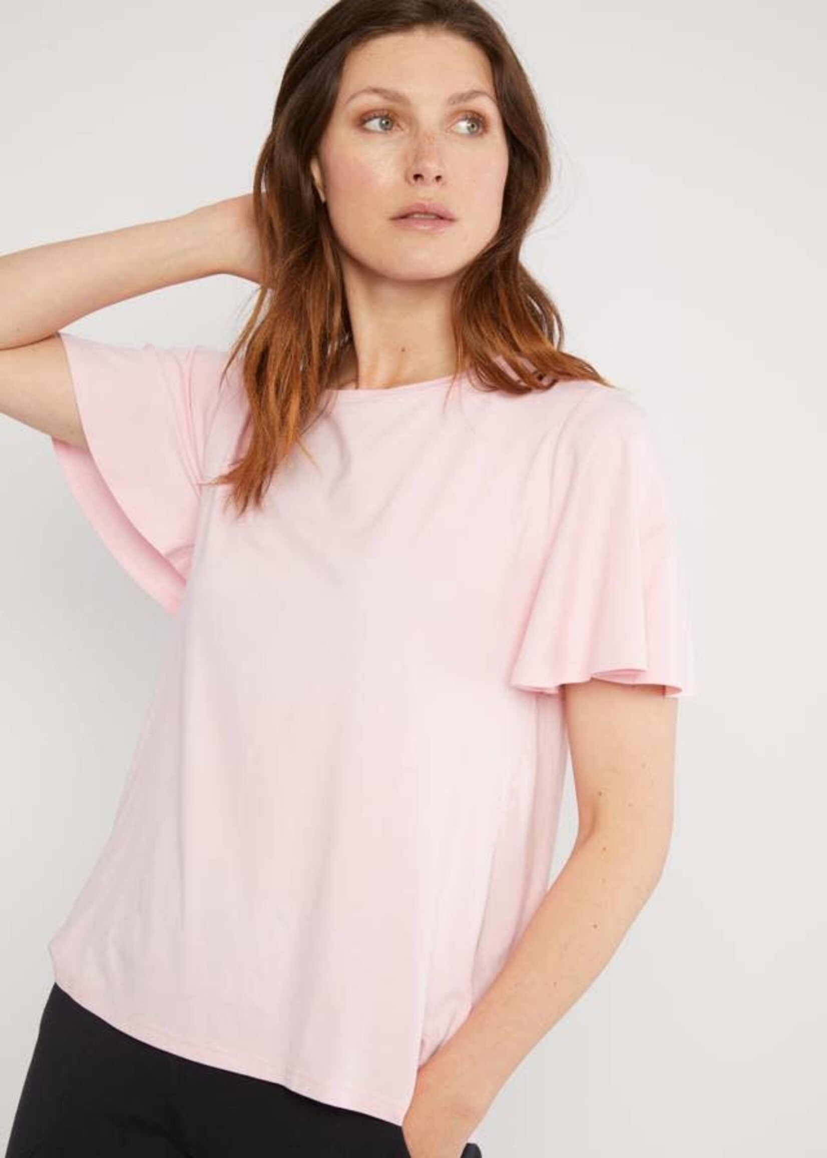 BLUTSGESCHWISTER BLUTSGESCHWISTER TOP BELLA FARFALLA CREW BAY PINK