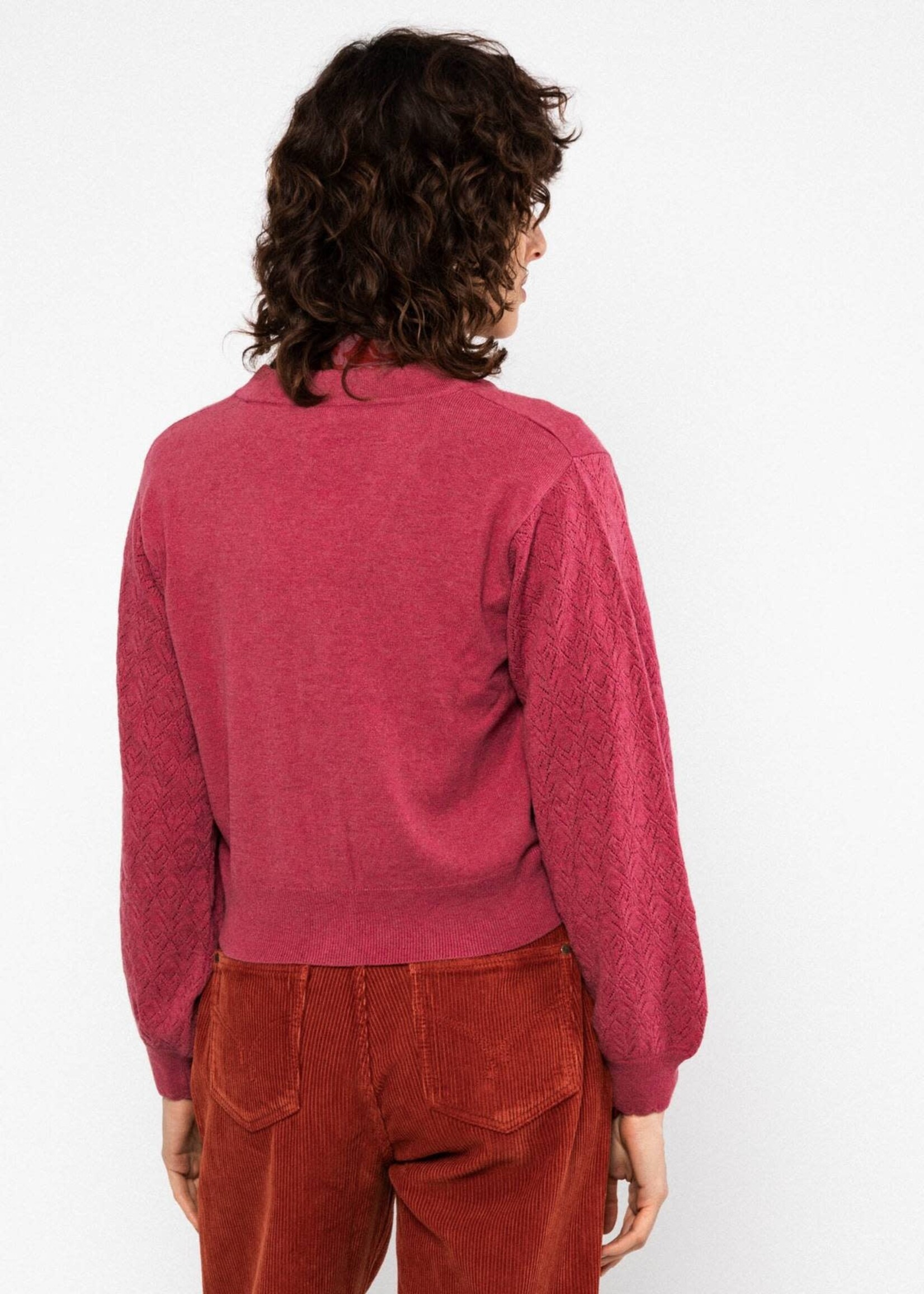 BLUTSGESCHWISTER BLUTSGESCHWISTER FRIEND OF MINE CARDIGAN DUSTY BLOOM MELANGE PINK