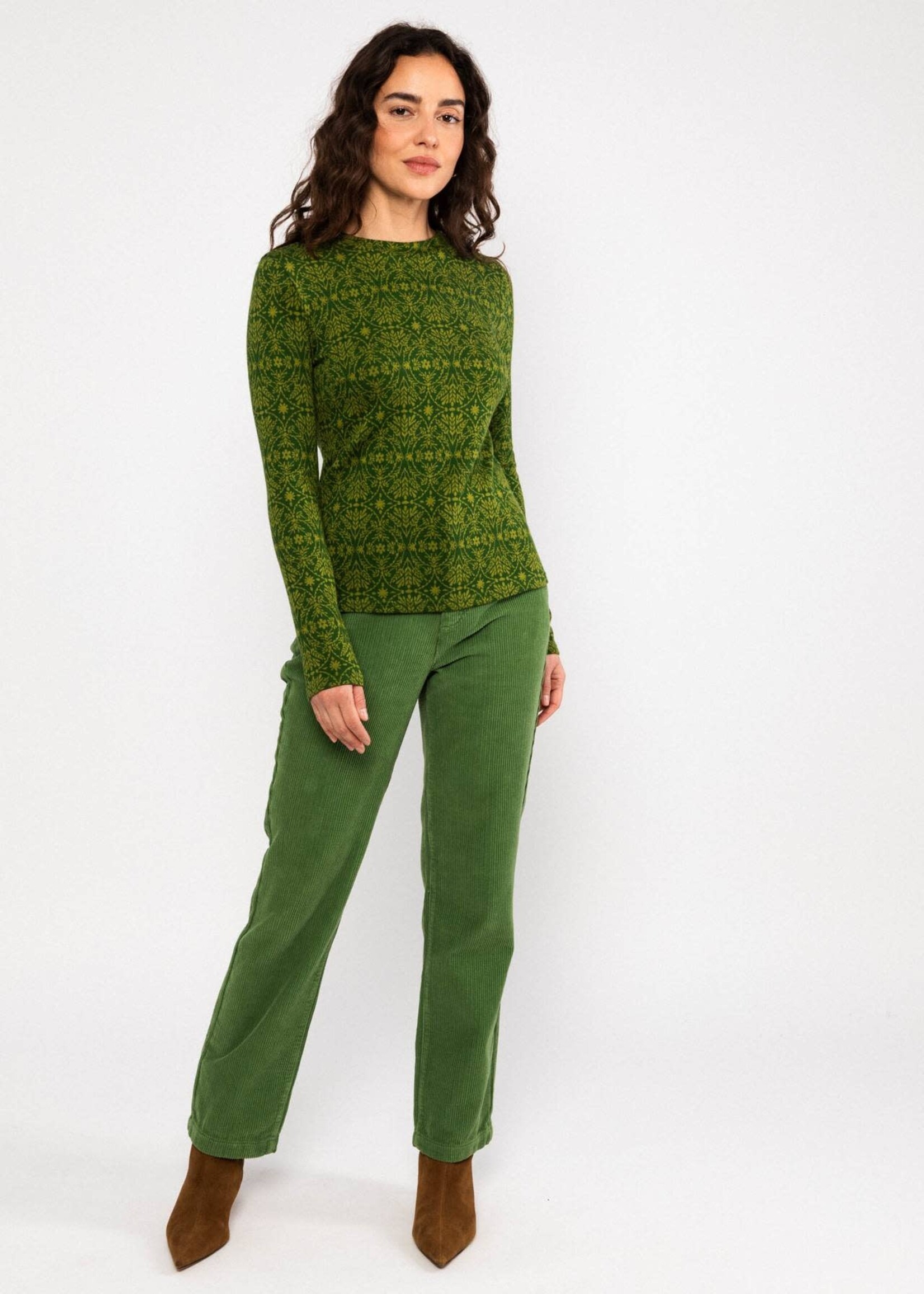 BLUTSGESCHWISTER BLUTSGESCHWISTER SAFE AND WARM TURTLE TOP GREEN HARVEST THANKS