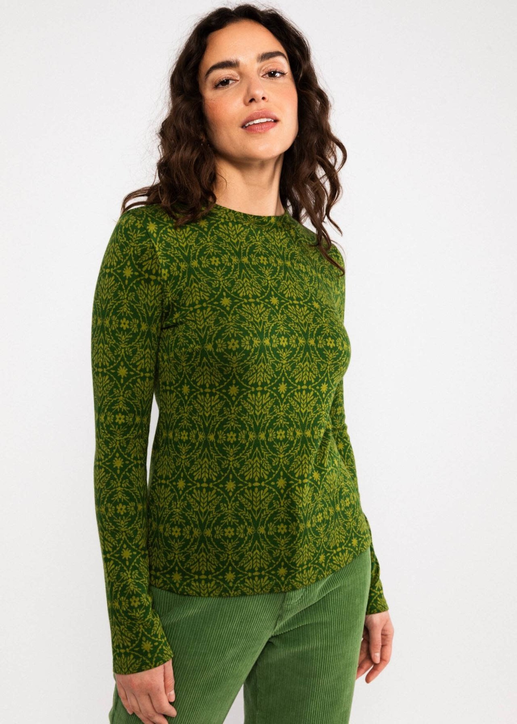 BLUTSGESCHWISTER BLUTSGESCHWISTER SAFE AND WARM TURTLE TOP GREEN HARVEST THANKS