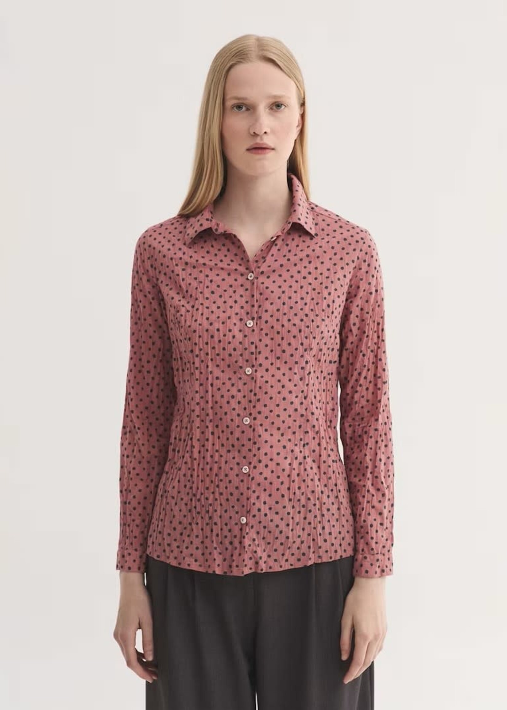 NICE THINGS NICE THINGS BLOUSE BLURRED DOTS DARK PINK