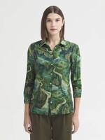 NICE THINGS NICE THINGS BLOUSE PATHWAYS GRANITE DARK GREEN