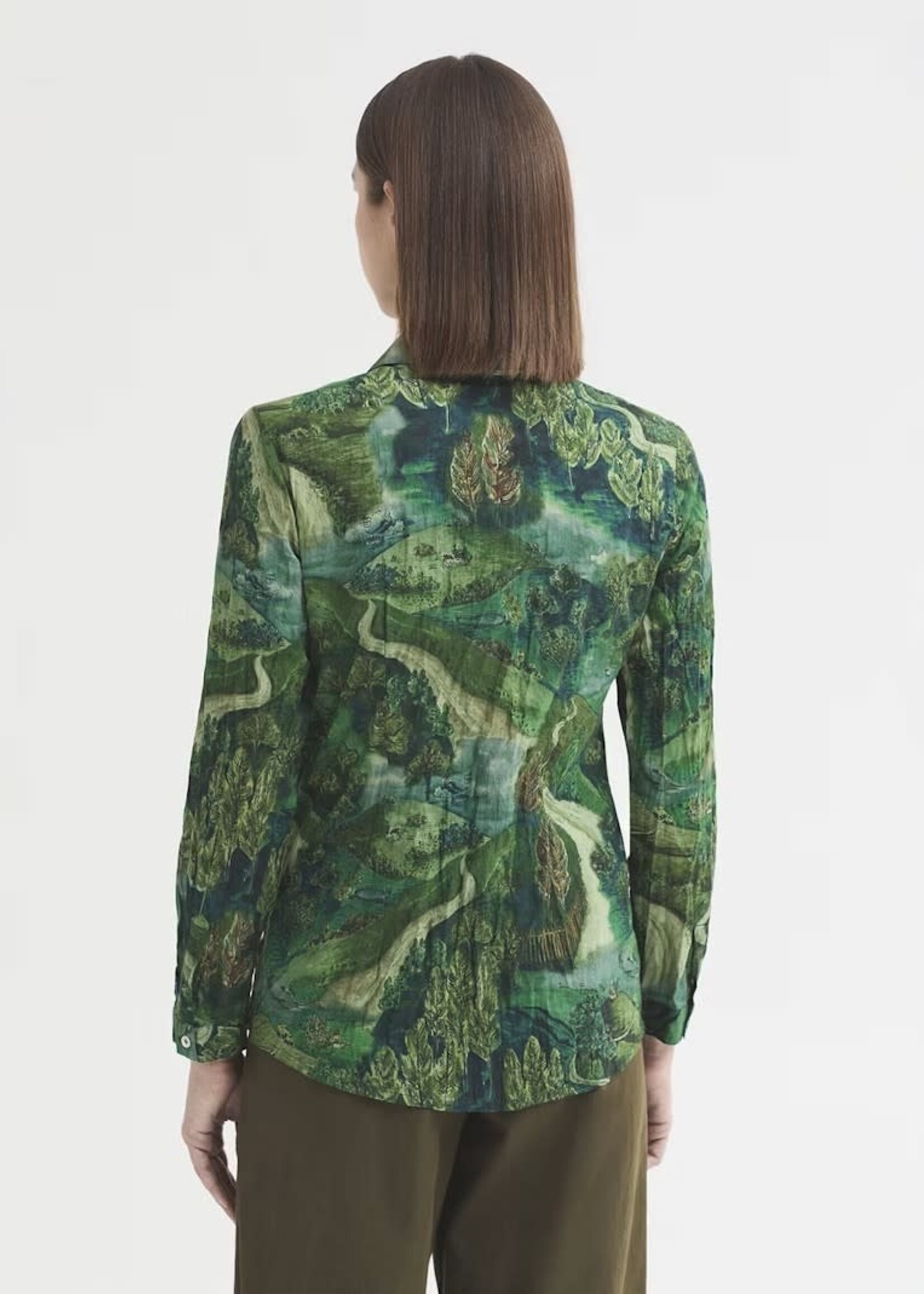 NICE THINGS NICE THINGS BLOUSE PATHWAYS GRANITE DARK GREEN