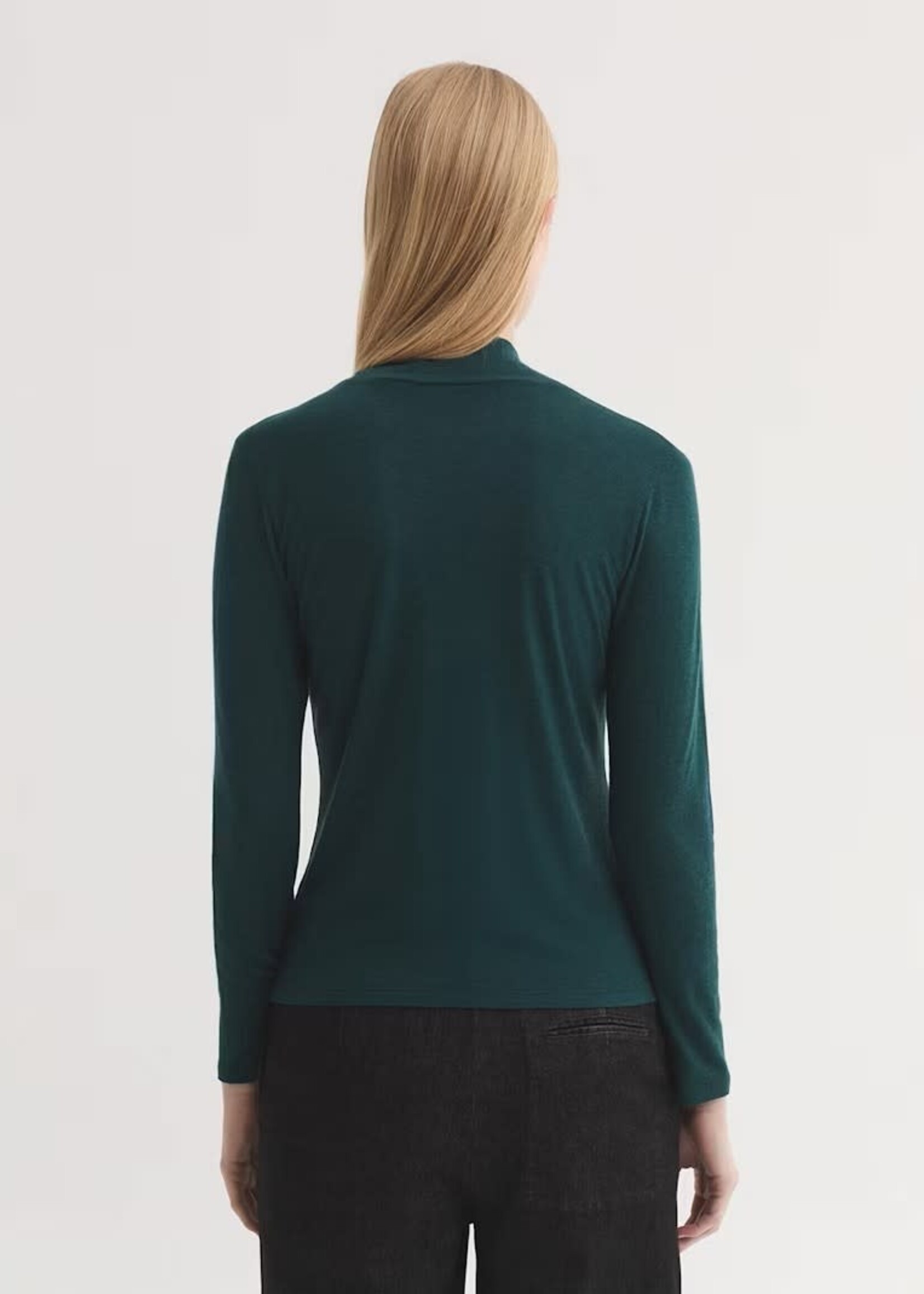 NICE THINGS NICE THINGS TURTLE NECK WOOL TOP GRANITE DARK GREEN