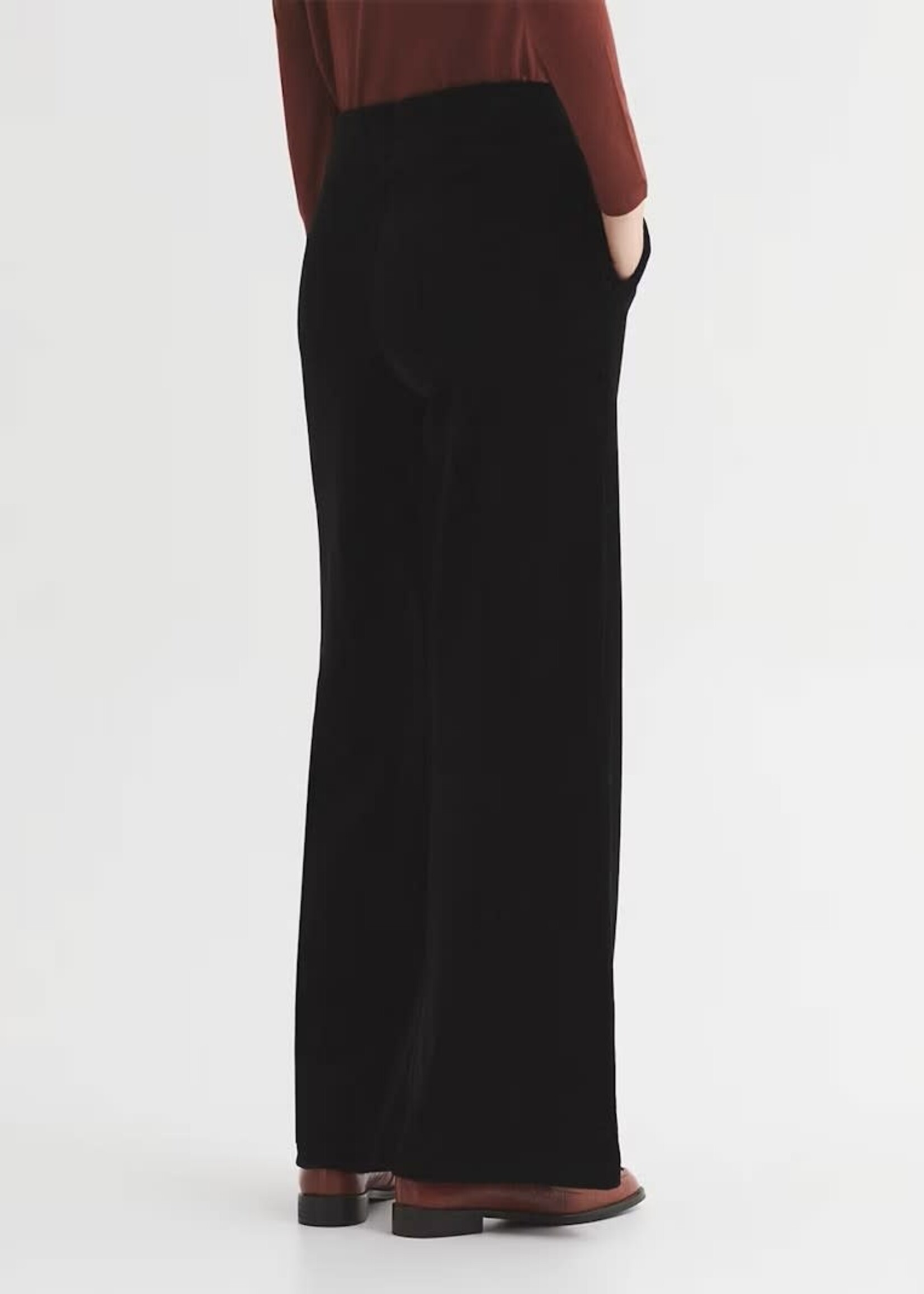 NICE THINGS NICE THINGS ELASTIC CORDUROY POCKET PAN TROUSERS BLACK