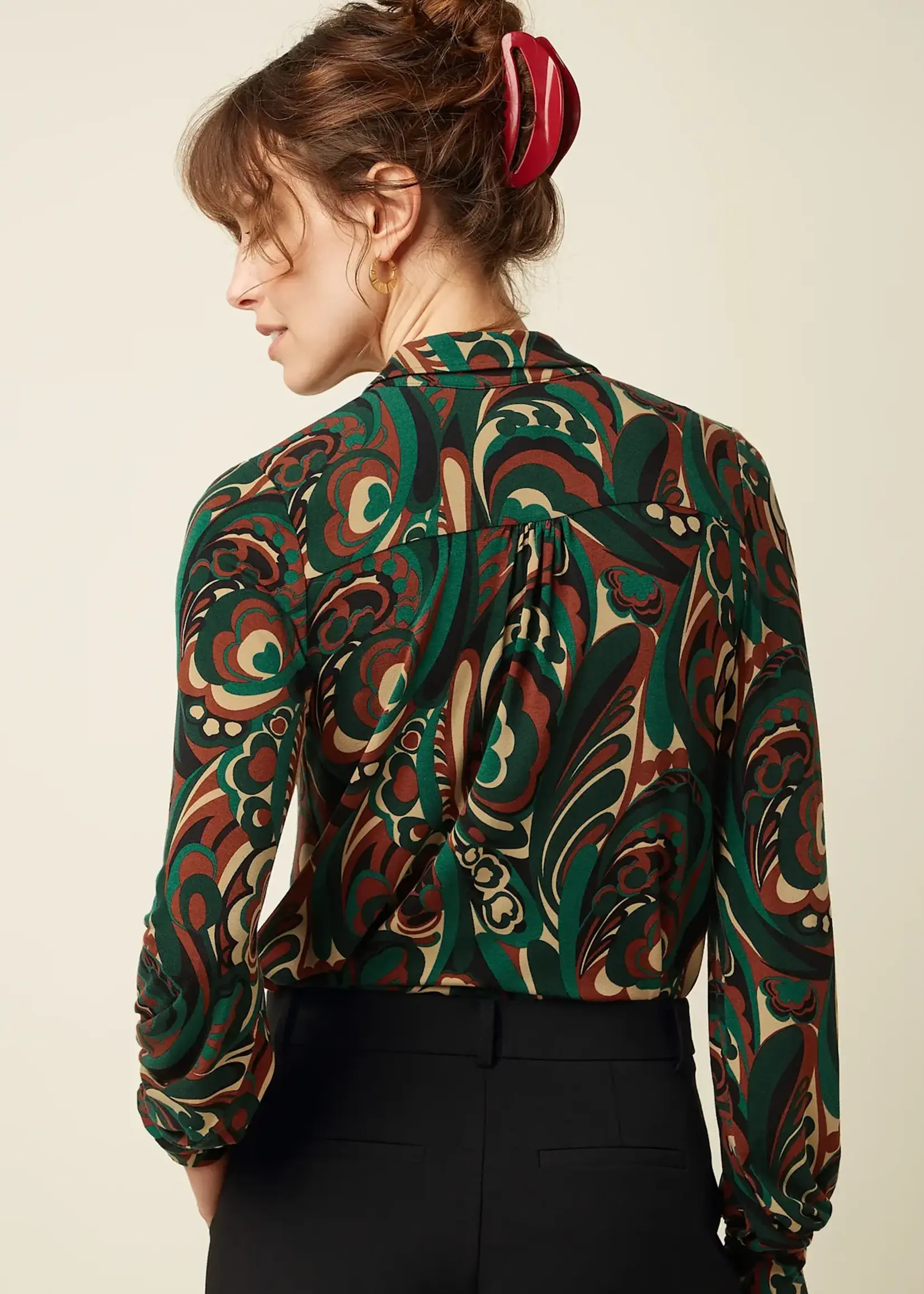 KING LOUIE KING LOUIE MAISIE BLOUSE MAUDE BOTANICAL GREEN