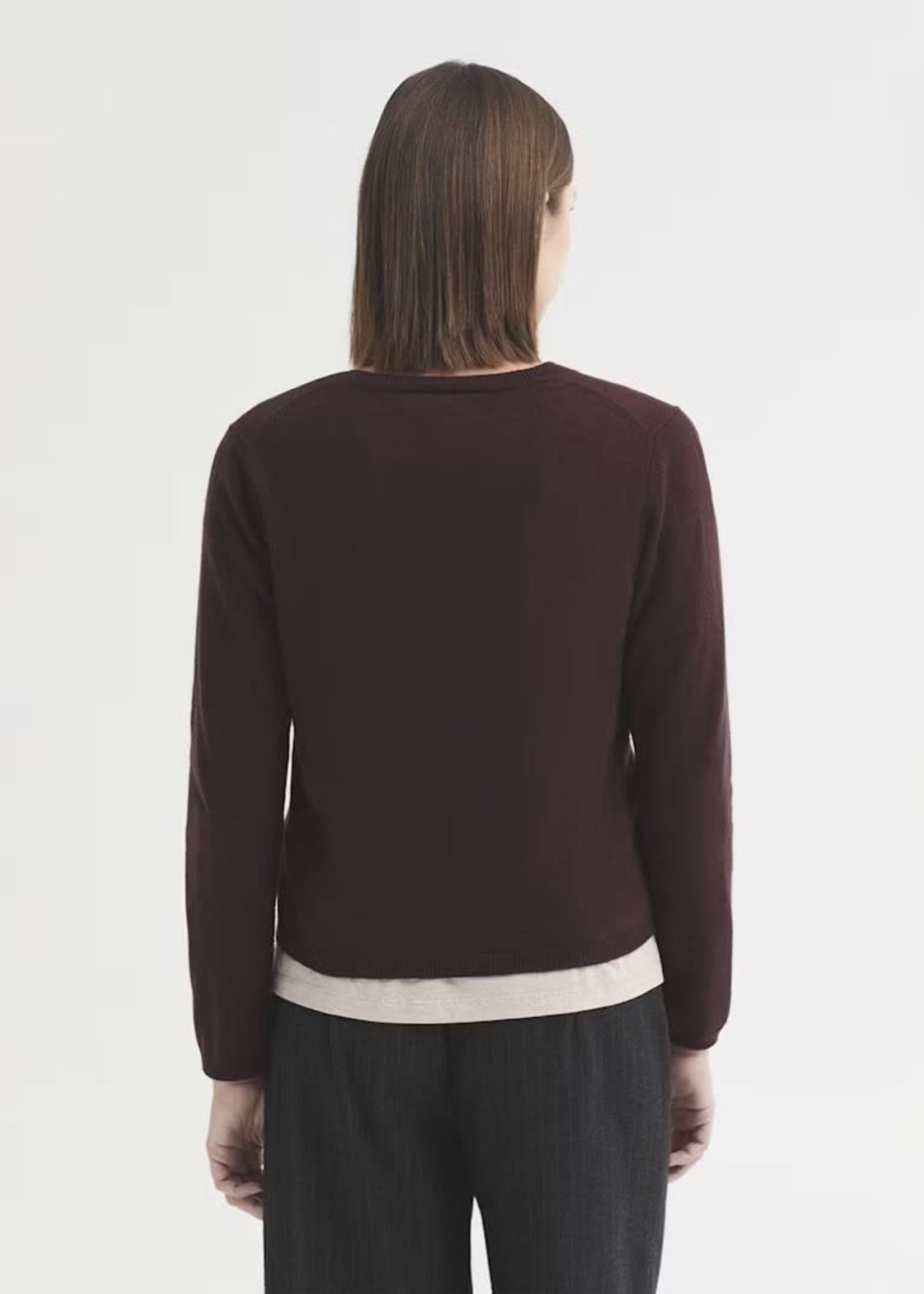 NICE THINGS NICE THINGS BOBA CARDIGAN FLOWER EMBROIDERY PLUM