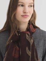 NICE THINGS NICE THINGS BLURRED FLOWERS PRINTED WOOL FOULARD PLUM