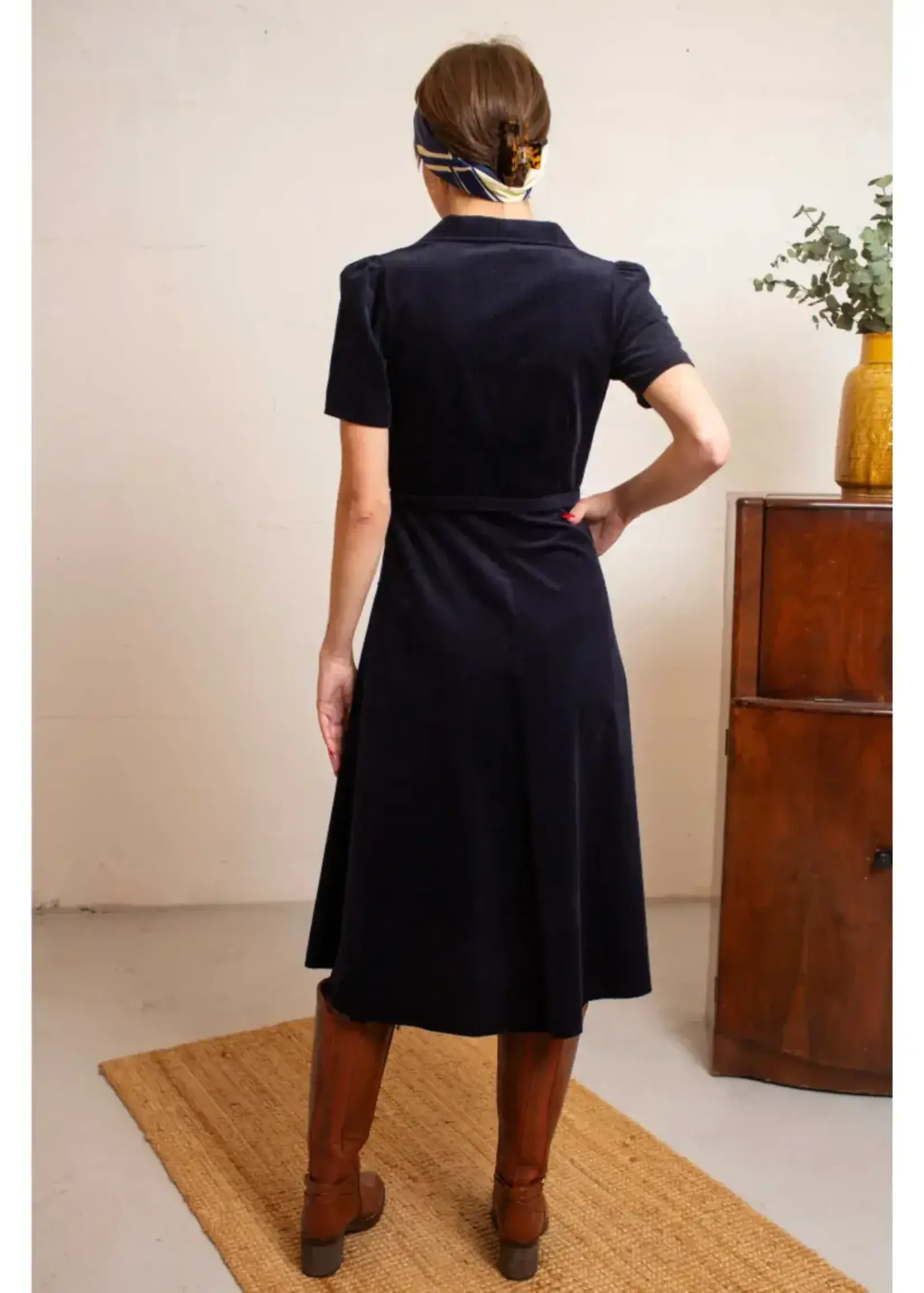 VERY CHERRY VERY CHERRY REVERS DRESS MIDI CORDUROY MARINO