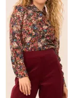 VERY CHERRY VERY CHERRY CLASSIC BLOUSE FLEURS MARINE VISCOSE