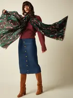 KING LOUIE KING LOUIE MAUDE SCARF BOTANICAL GREEN