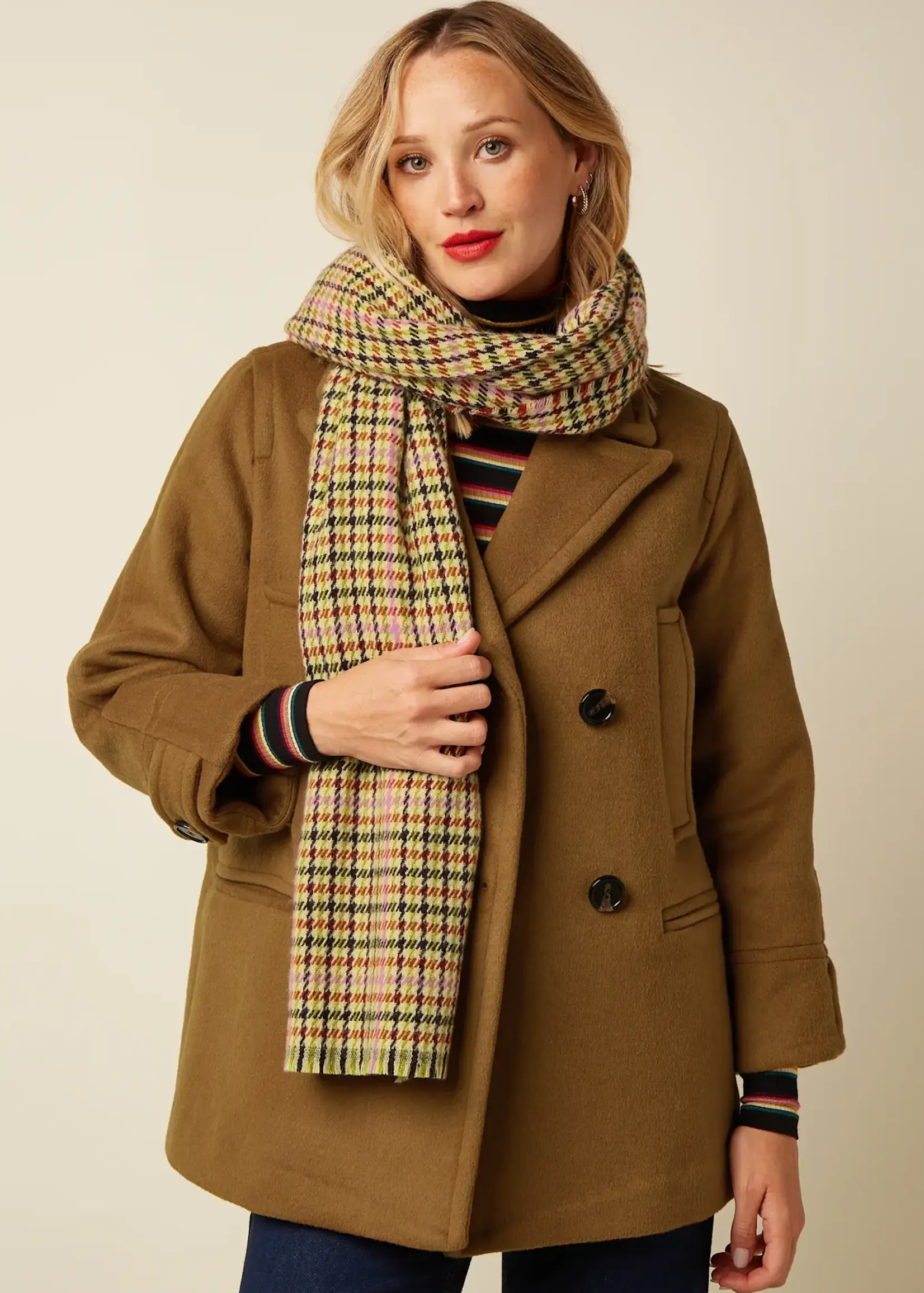 KING LOUIE KING LOUIE HOUNDSTOOTH SCARF SPICEY BROWN