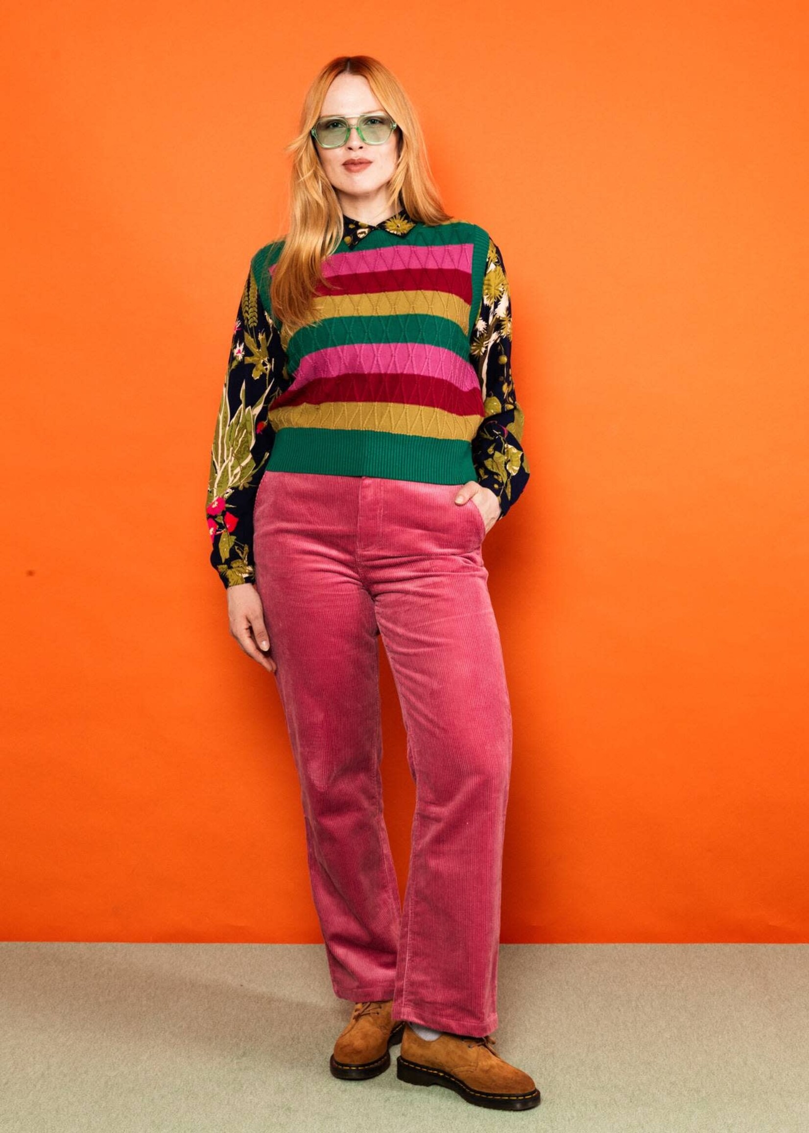 BLUTSGESCHWISTER BLUTSGESCHWISTER CORDIALLY YOURS CORD TROUSER PINK