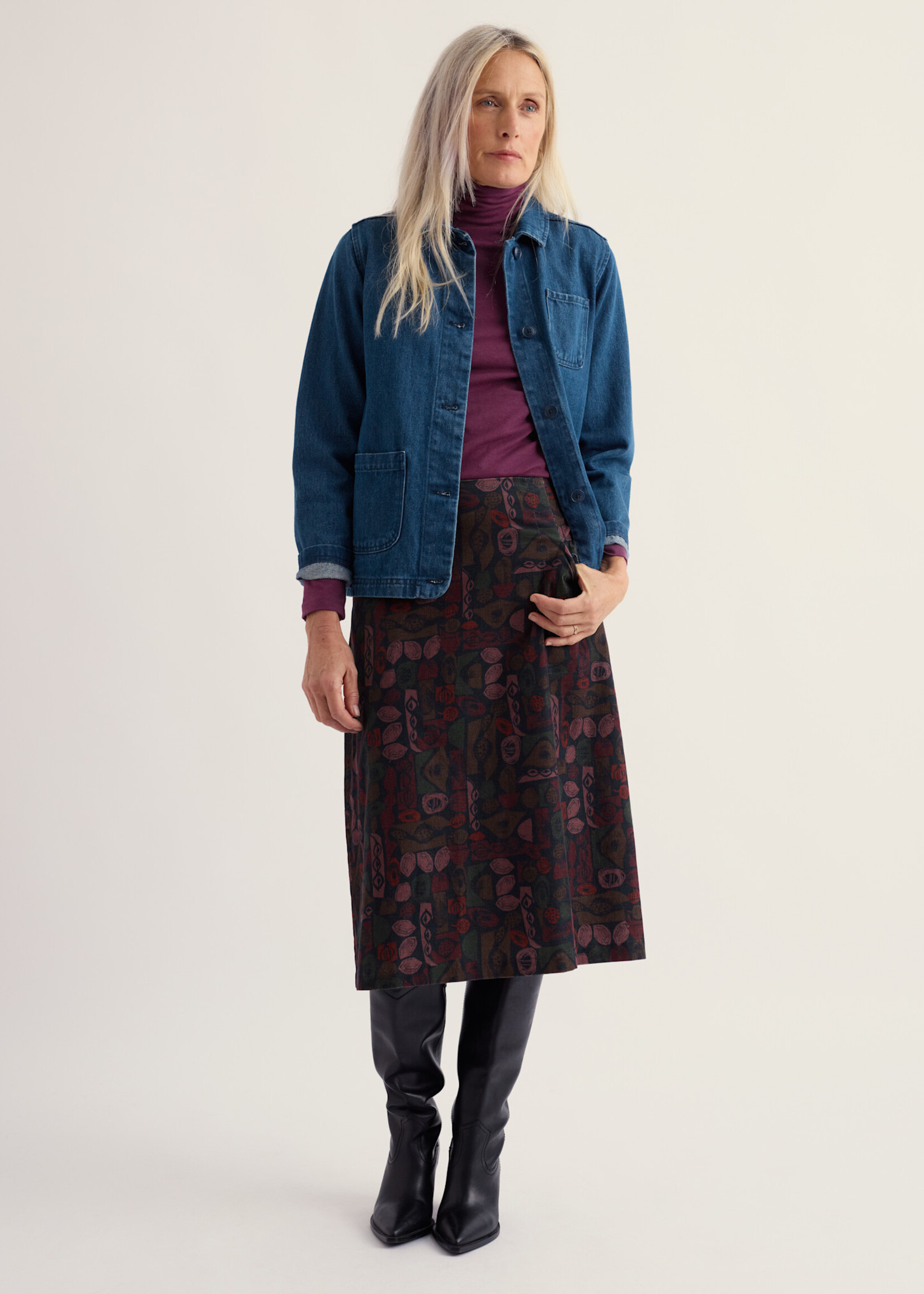SEASALT CORNWALL SEASALT FOREST VIEW SKIRT SCULPTED SHAPES DRIED ROSE