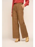VERY CHERRY VERY CHERRY LINDA PANTS TARTAN TWEED CARAMEL