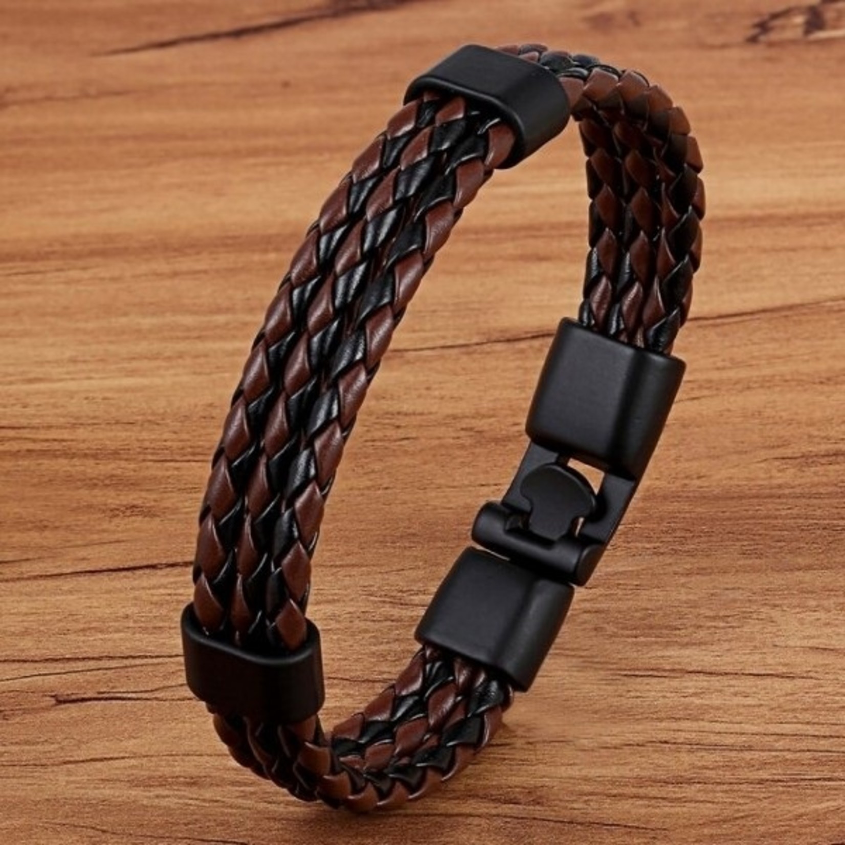 Nenzi Kleuren armbanden 3 gevlochte kunststof strengen 19 cm