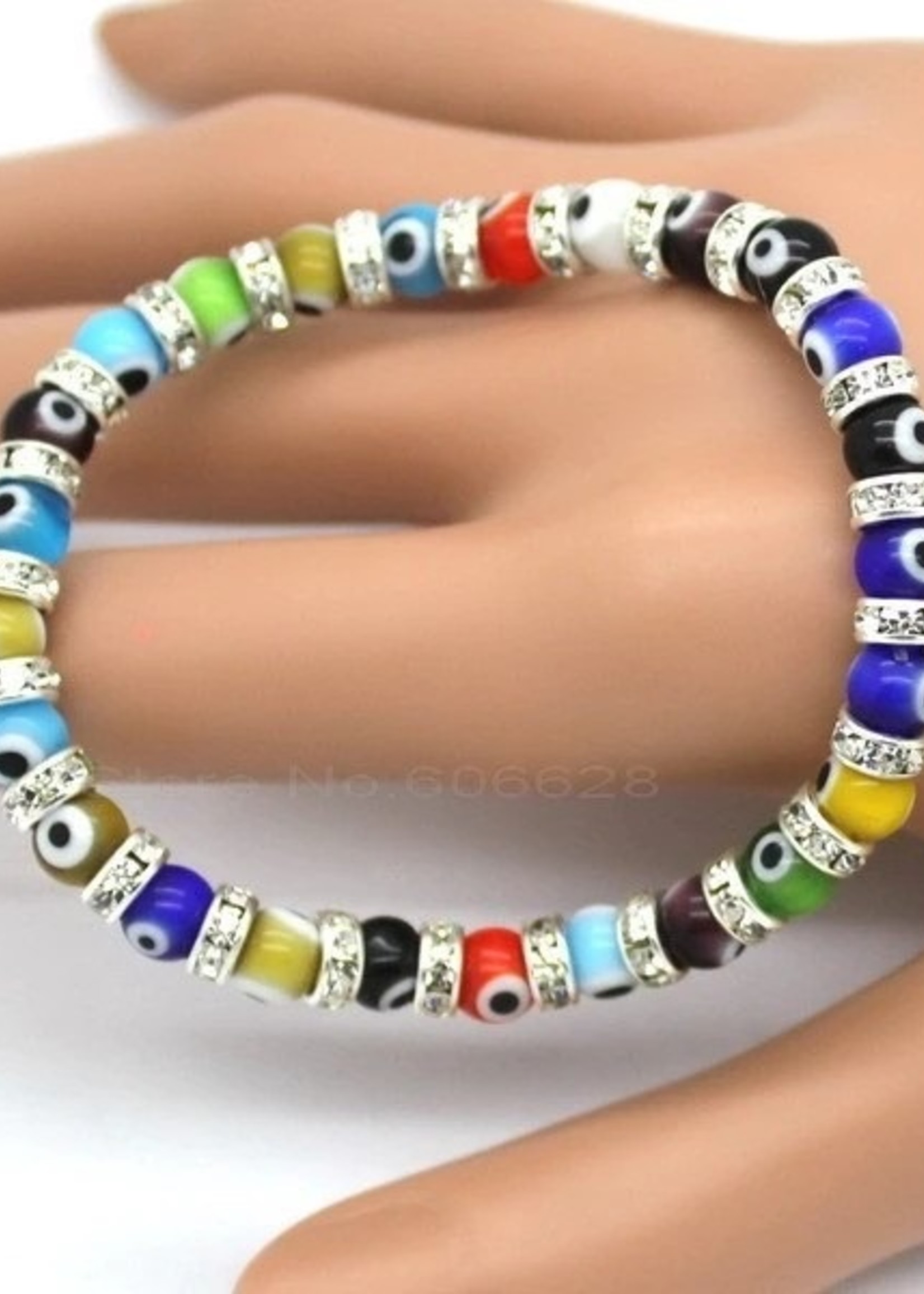 Nenzi HOT !! Evil eye charm armbanden, samengesteld uit eye glazen kralen zijn 6 mm